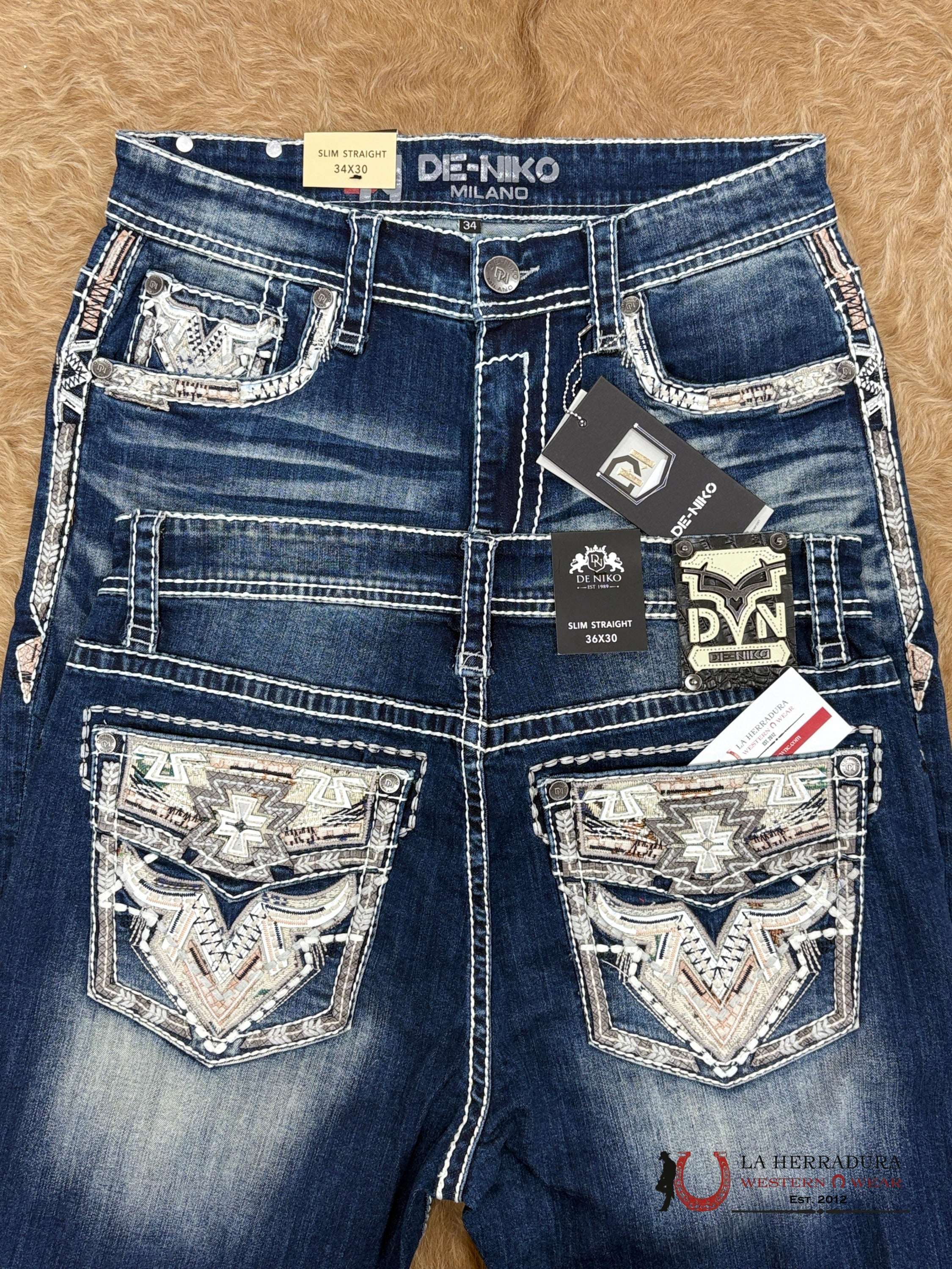DE NIKO MENS JEANS SLIM STRAIGHT- DN-037DK ROPA HOMBRES
