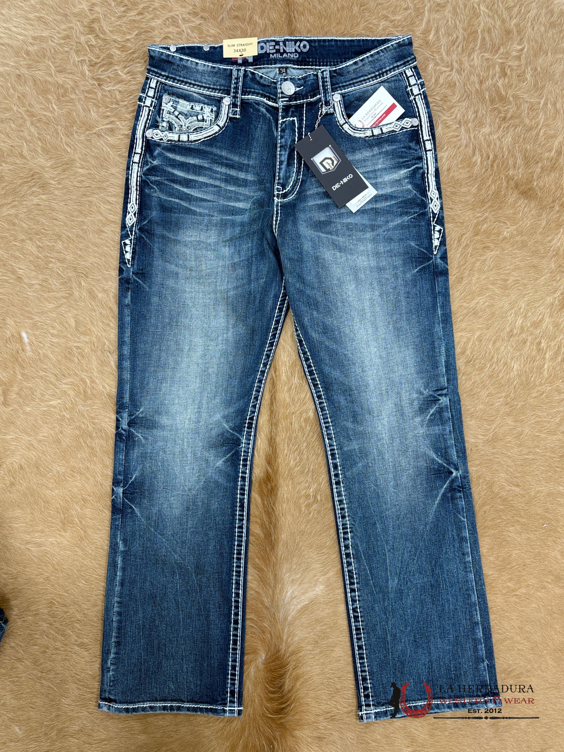 DE NIKO MENS JEANS SLIM STRAIGHT- DN-045 ROPA HOMBRES