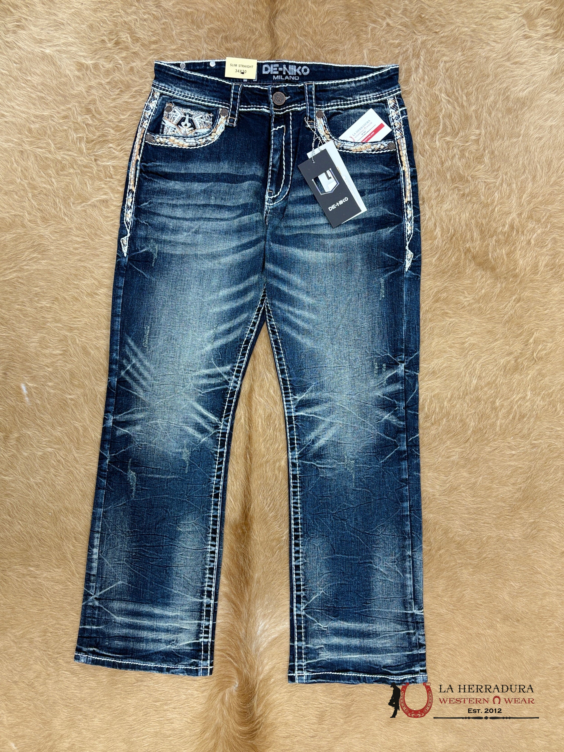 DE NIKO MENS JEANS SLIM STRAIGHT- DN-046 ROPA HOMBRES