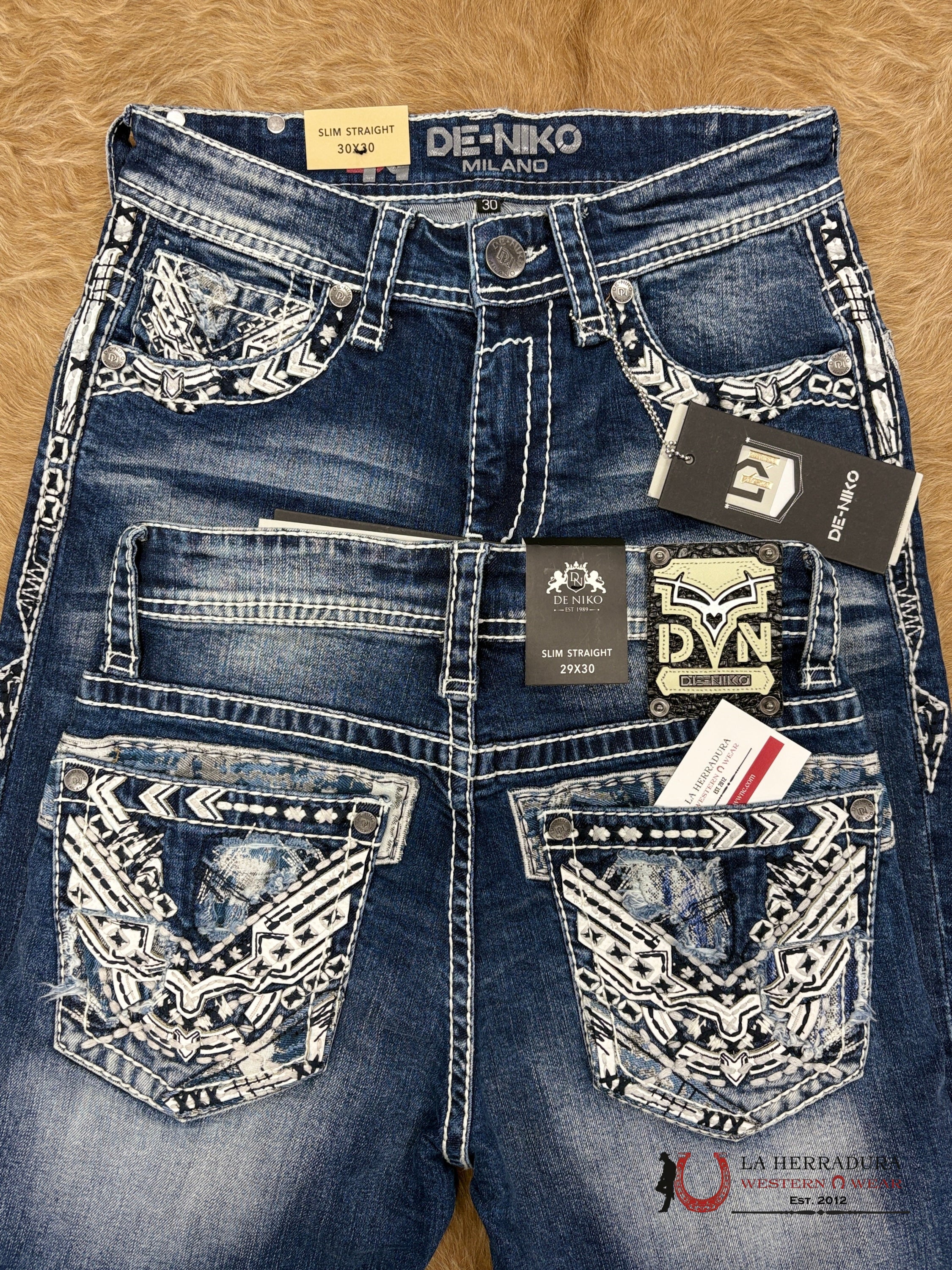 DE NIKO MENS JEANS SLIM STRAIGHT- DN-050 ROPA HOMBRES