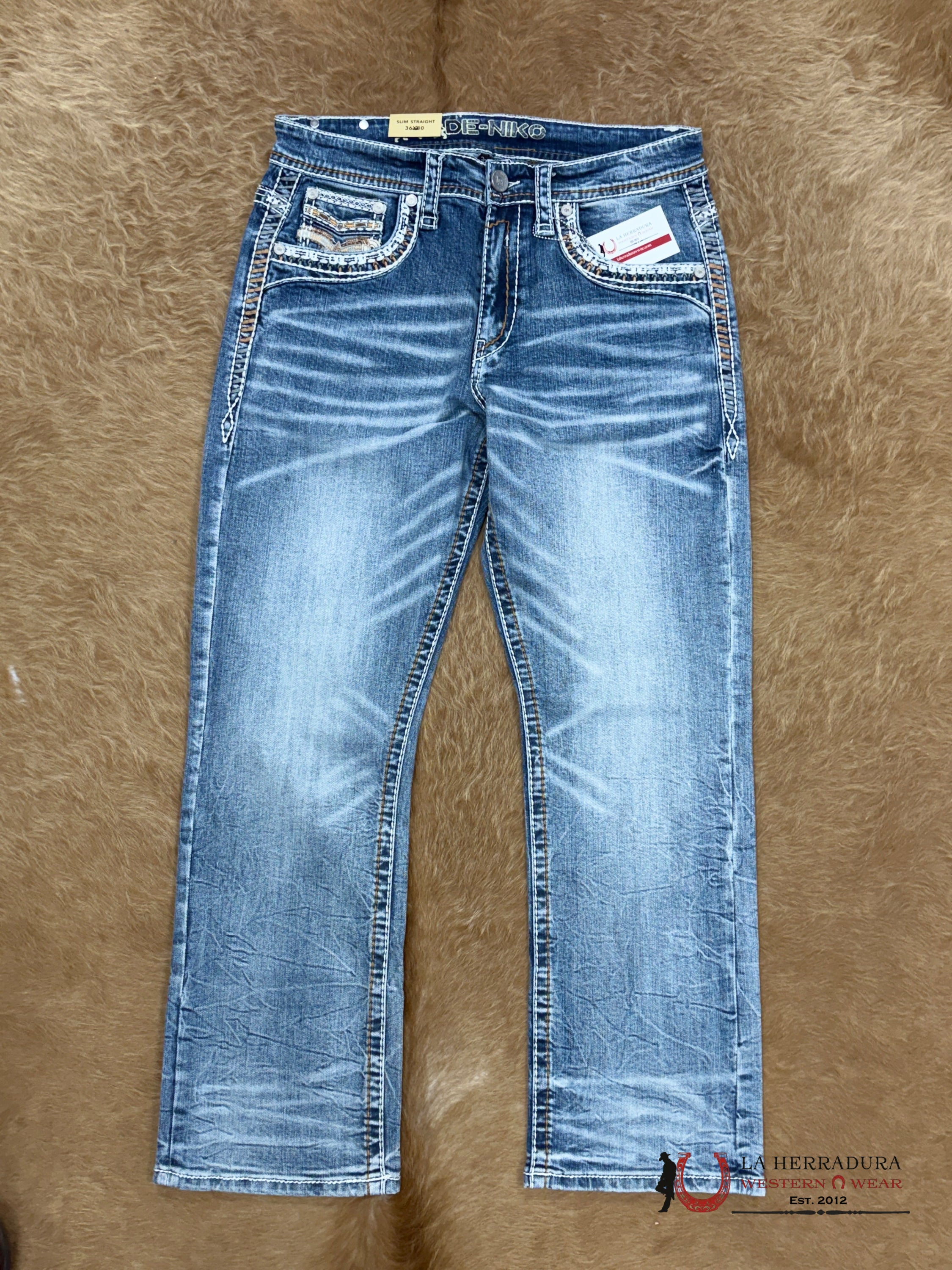 DE NIKO MENS JEANS SLIM STRAIGHT- DN-811 ROPA HOMBRES