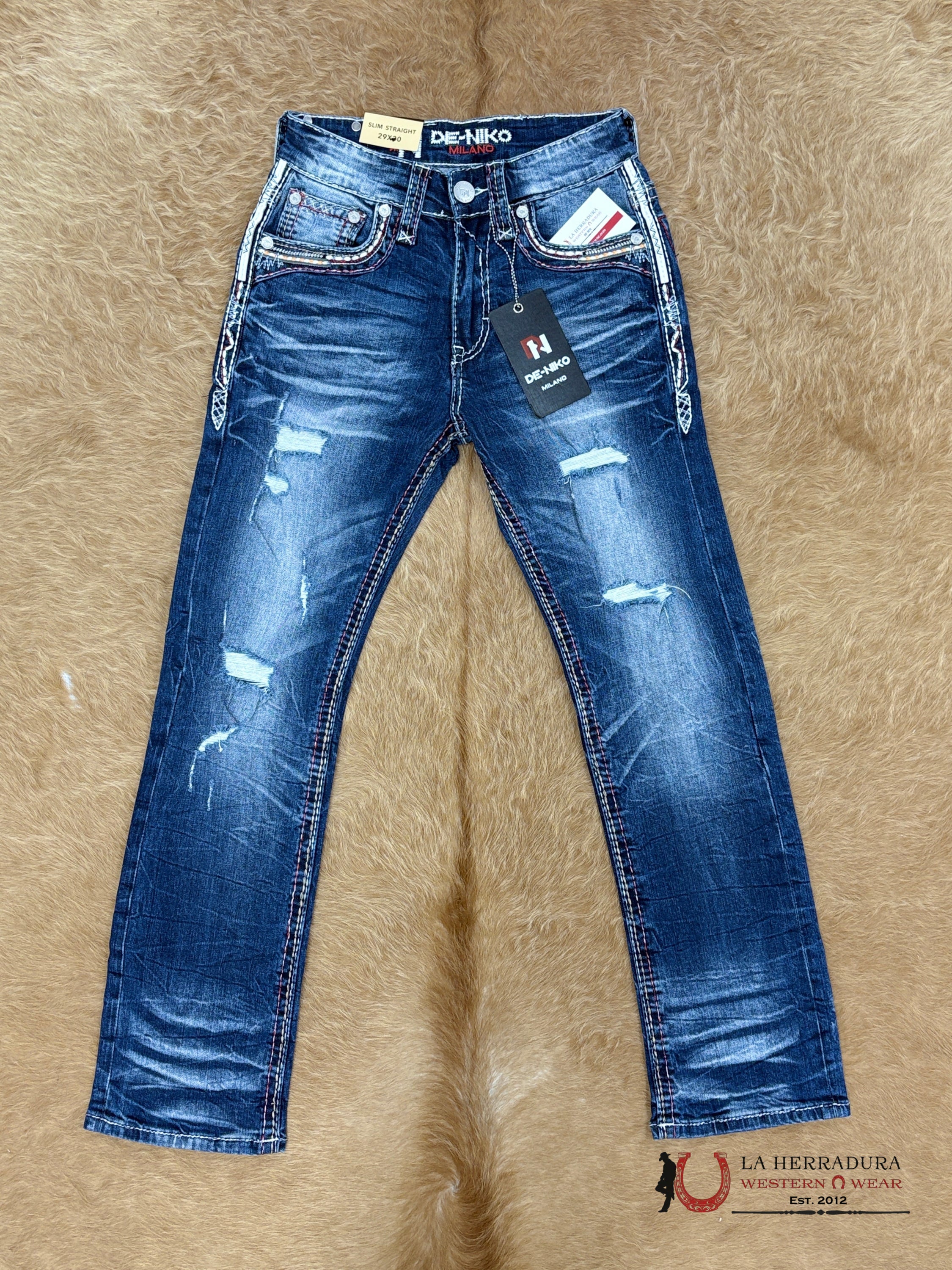 DE NIKO MENS JEANS SLIM STRAIGHT- DN-A005 ROPA HOMBRES