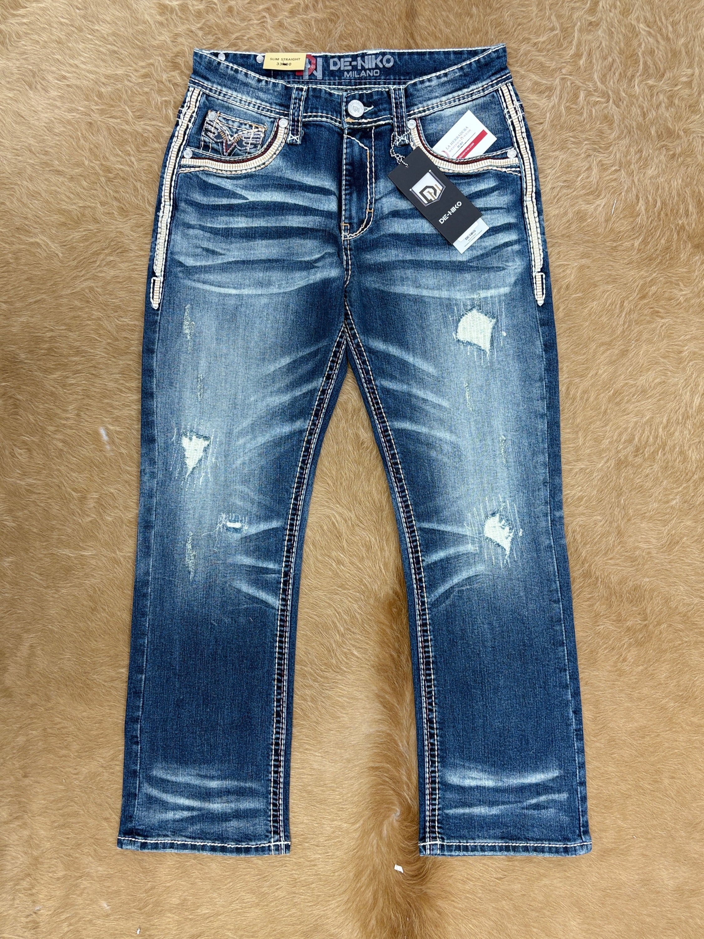 DE NIKO MENS JEANS SLIM STRAIGHT- DN-A010 ROPA HOMBRES