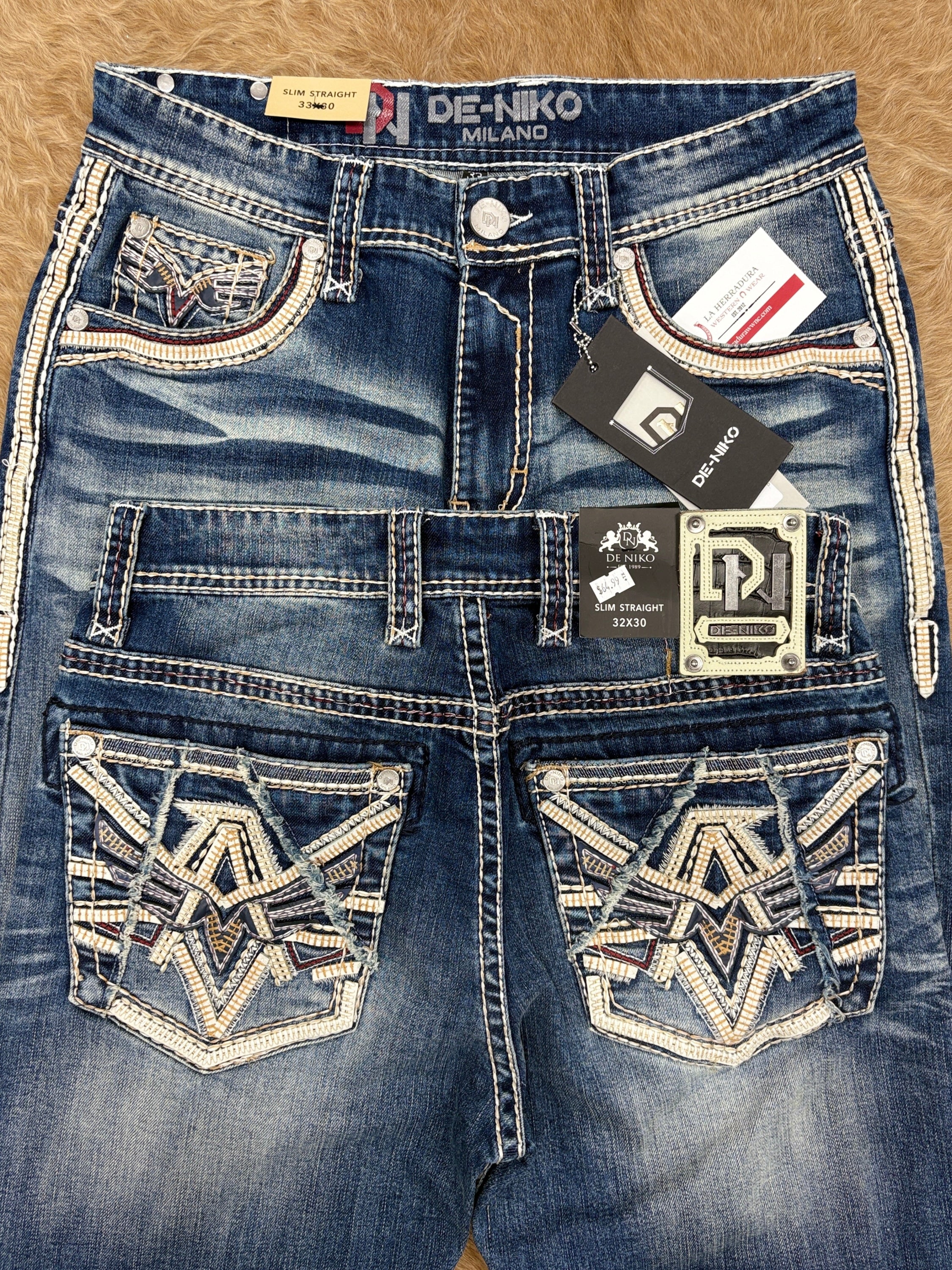 DE NIKO MENS JEANS SLIM STRAIGHT- DN-A010 ROPA HOMBRES