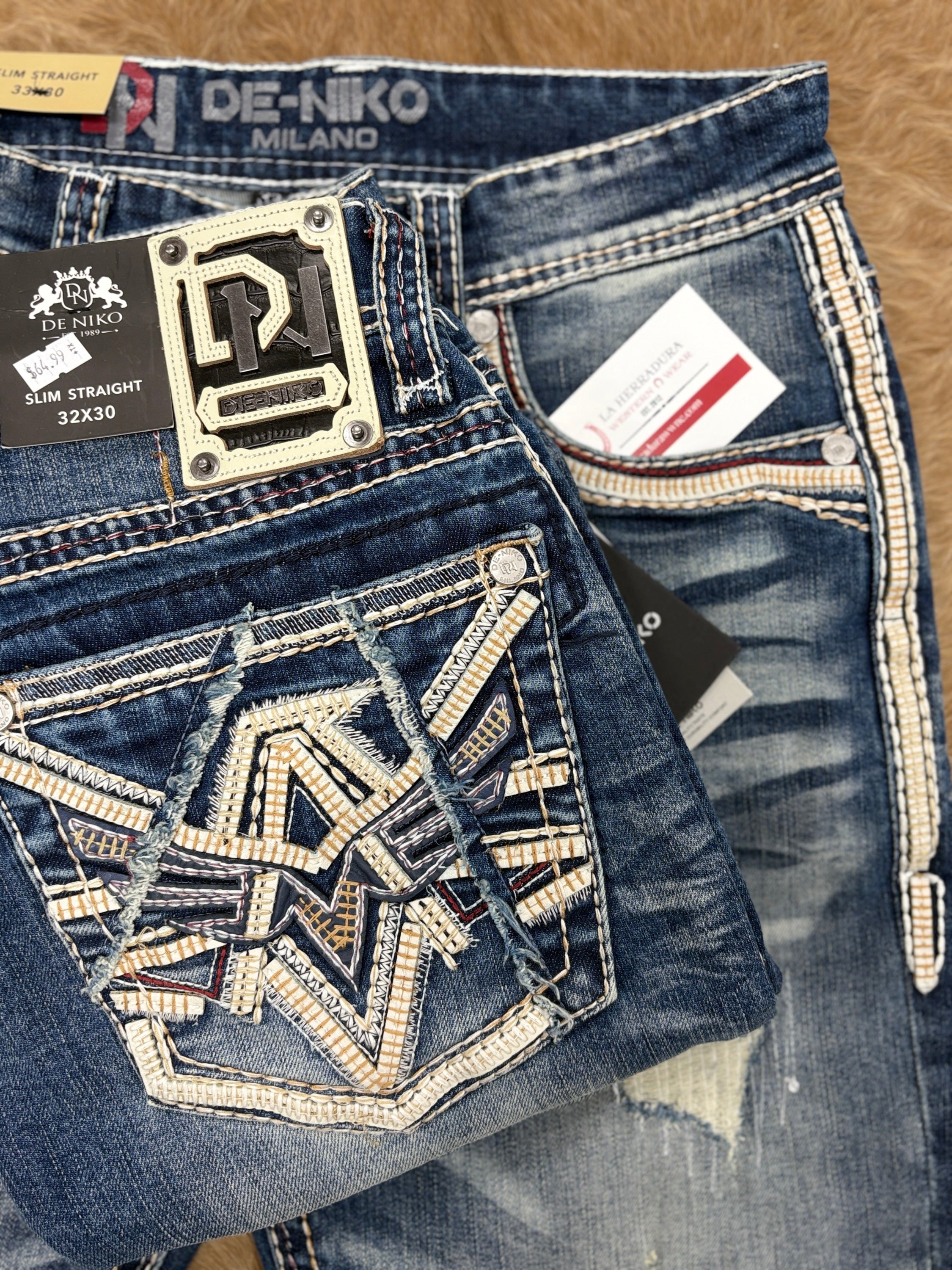 DE NIKO MENS JEANS SLIM STRAIGHT- DN-A010 ROPA HOMBRES