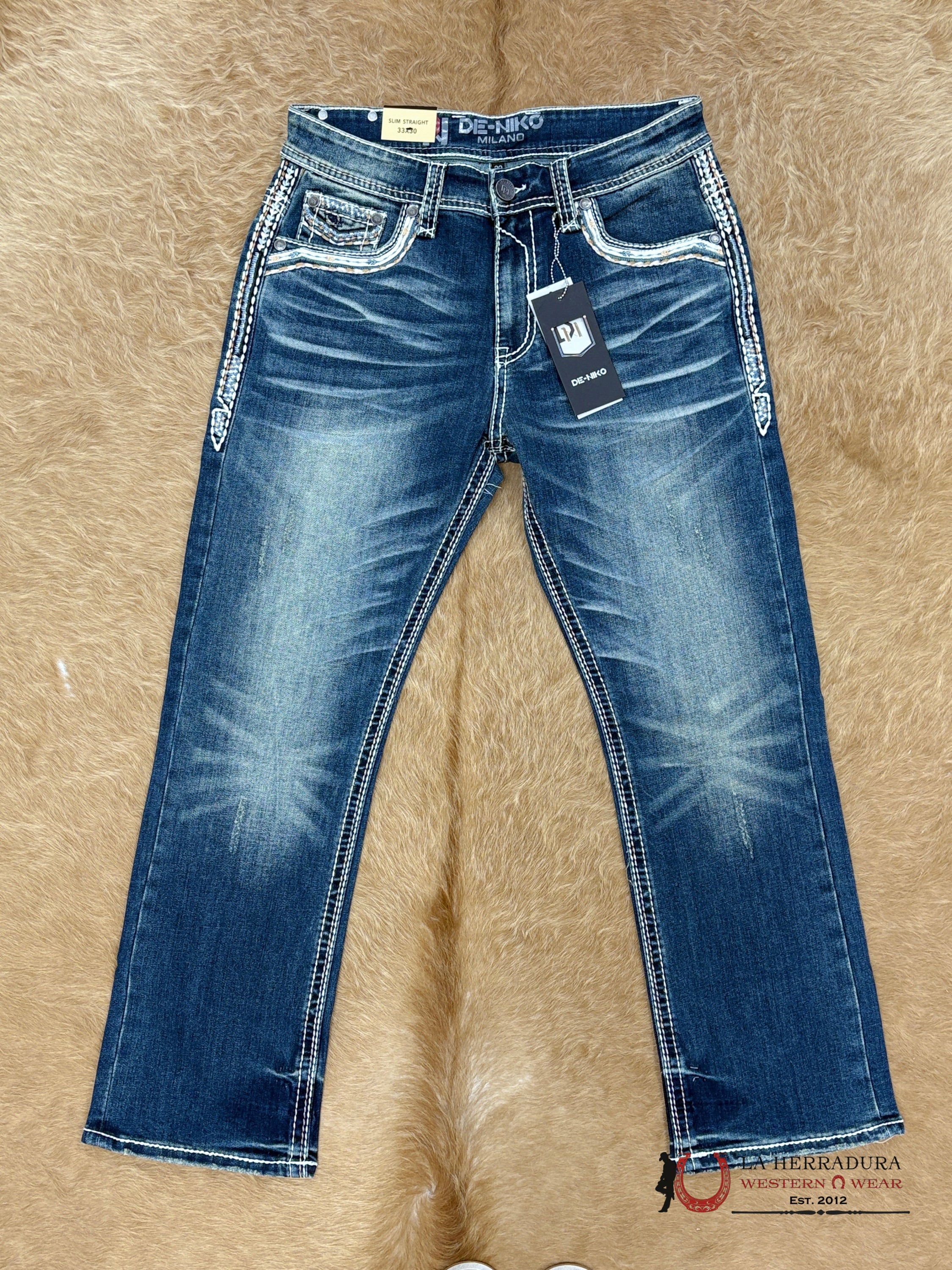 DE NIKO MENS JEANS SLIM STRAIGHT- DN-A011 ROPA HOMBRES