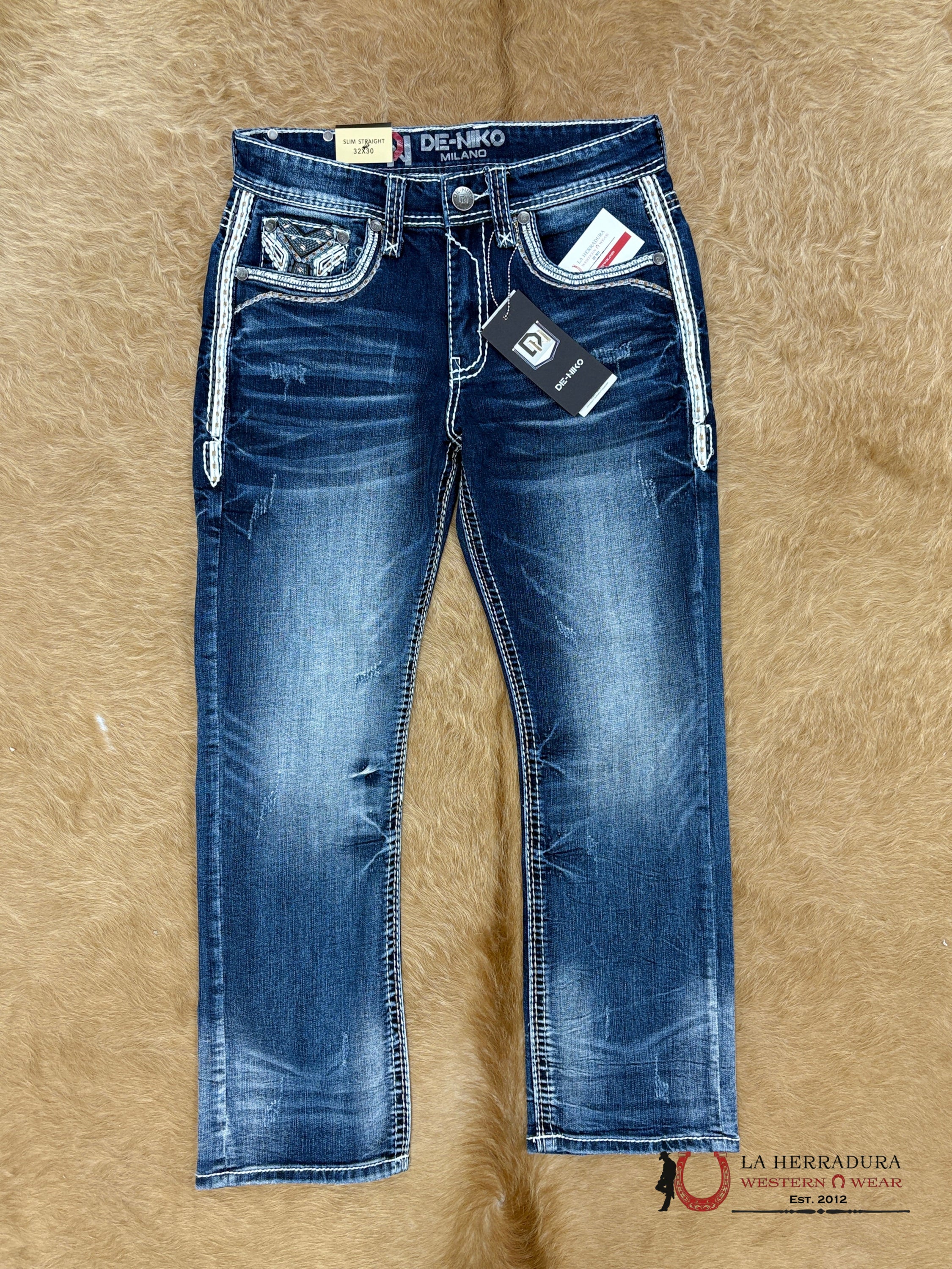 DE NIKO MENS JEANS SLIM STRAIGHT-DN-A19022 ROPA HOMBRES