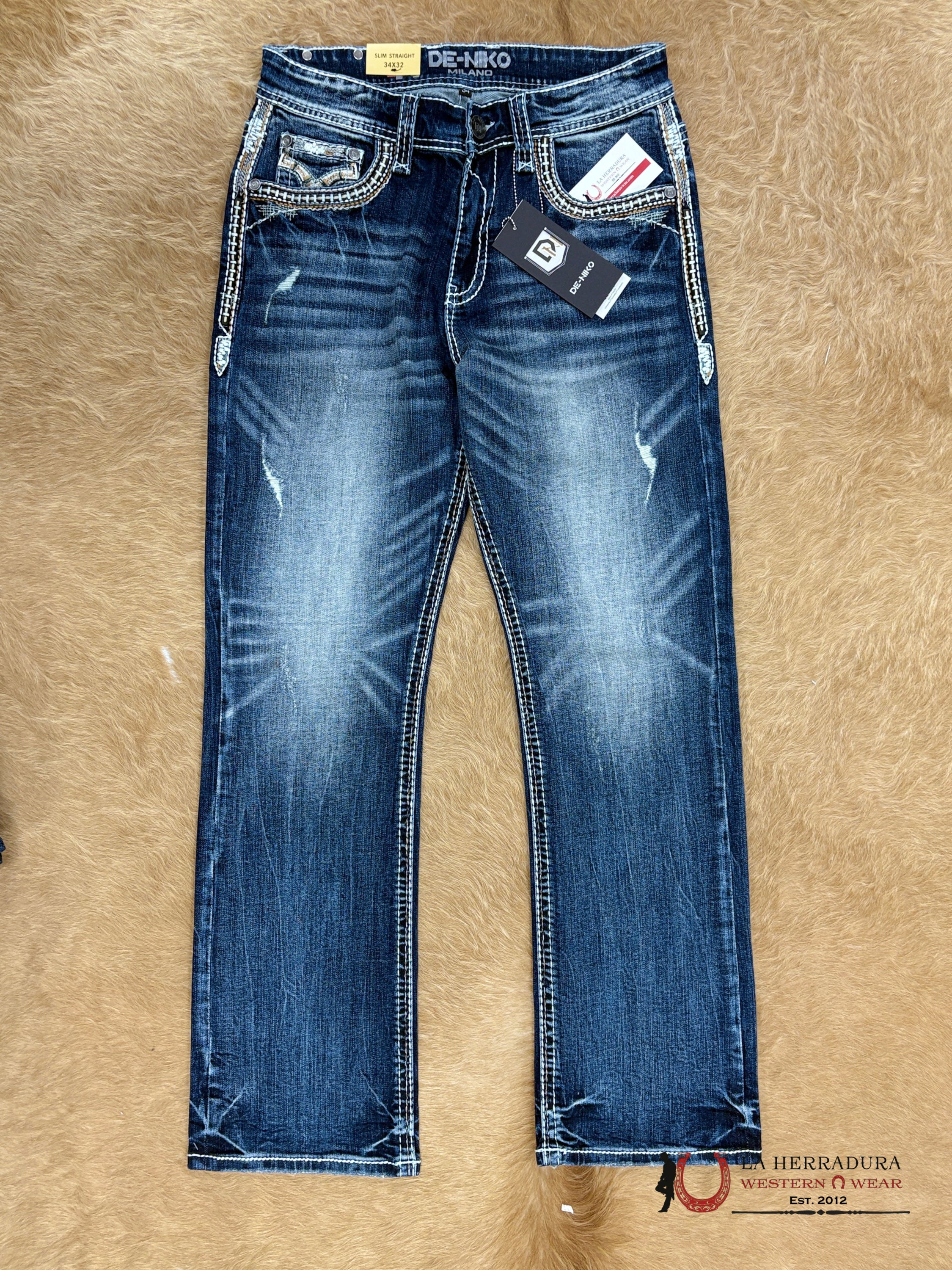 DE NIKO MENS JEANS SLIM STRAIGHT- DN-A19029-A ROPA HOMBRES