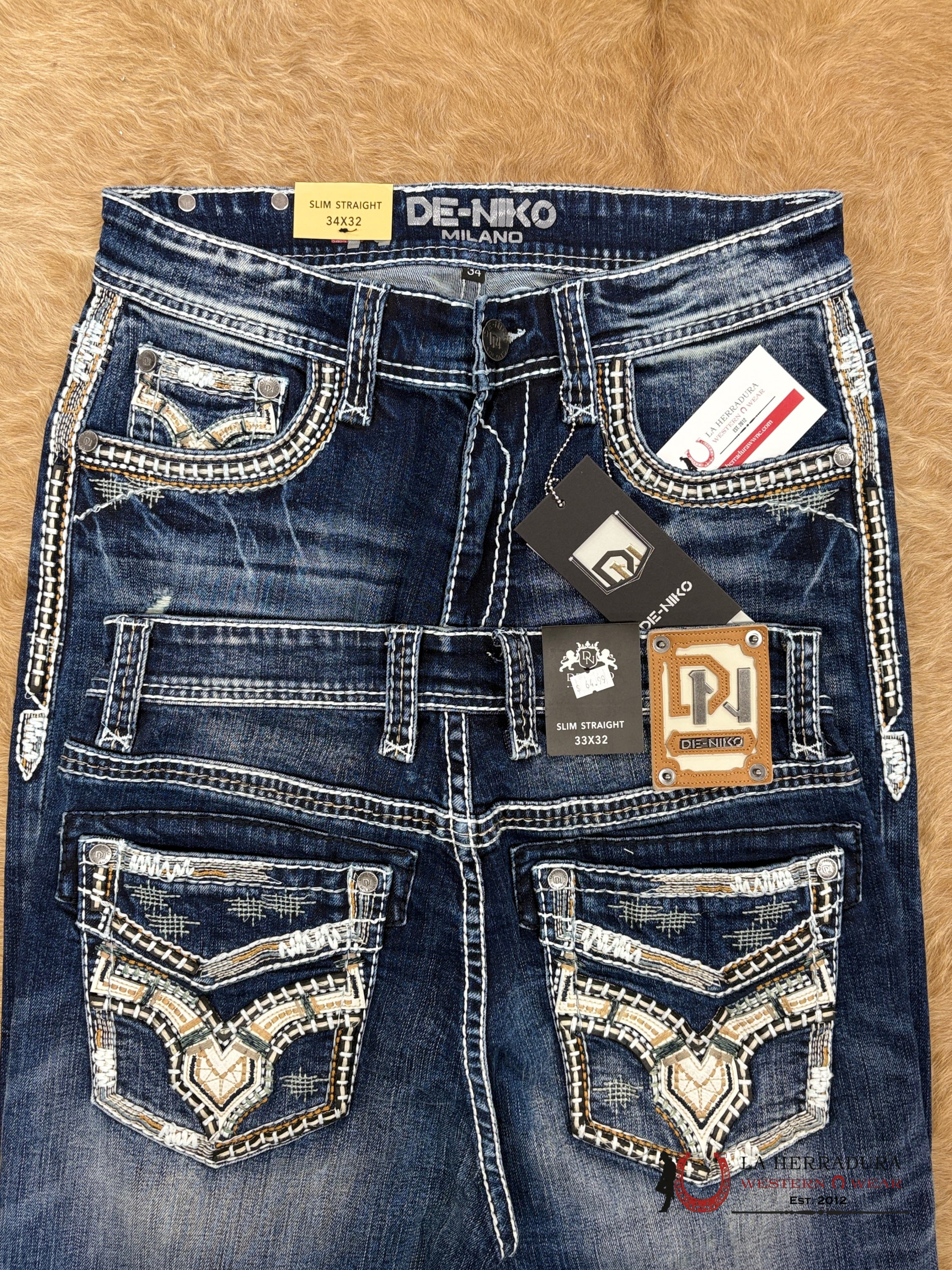 DE NIKO MENS JEANS SLIM STRAIGHT- DN-A19029-A ROPA HOMBRES