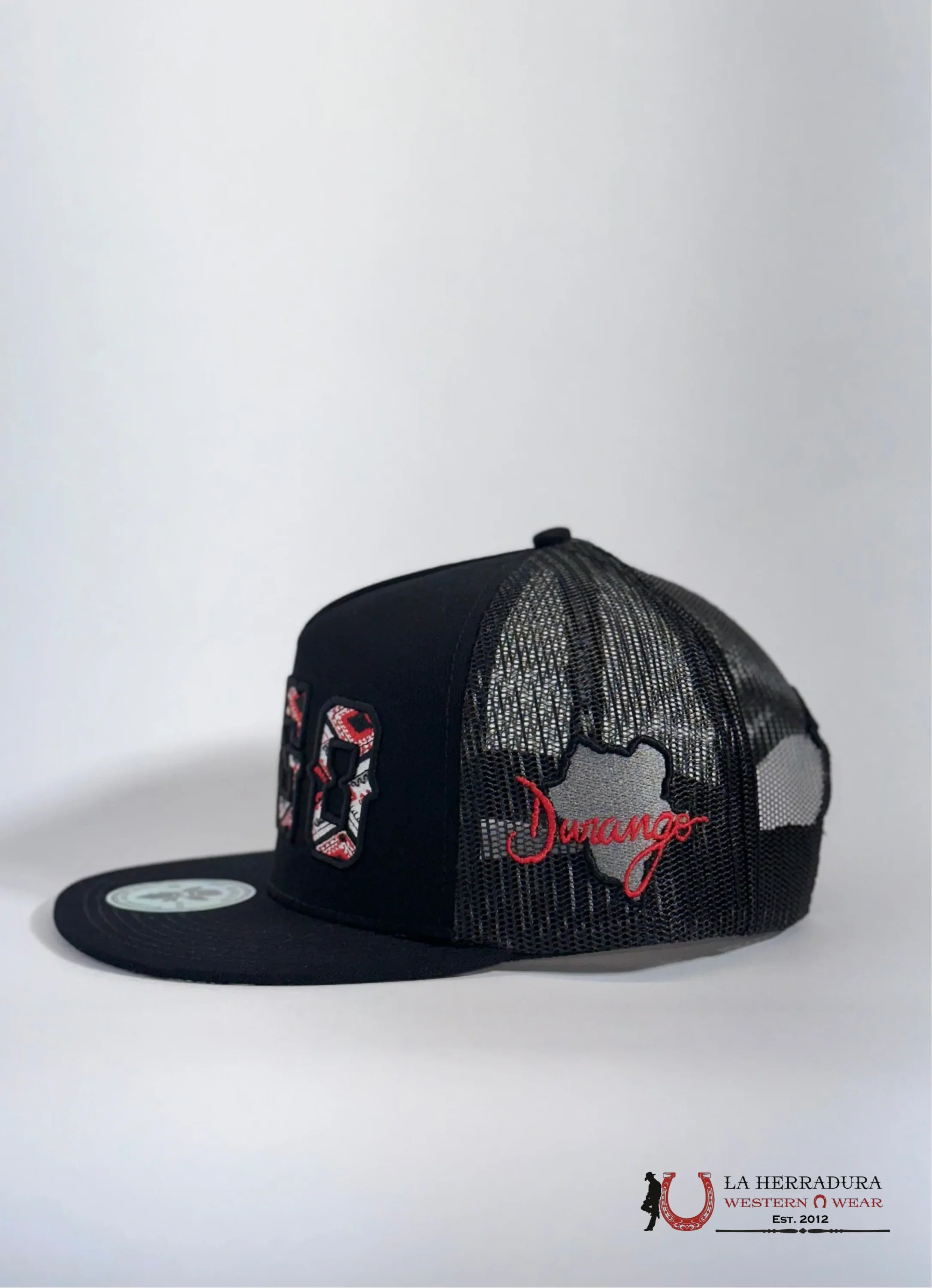 DE RANCHO BLACK Style 2019 DGO de negro con rojo HAT CAPS MENS GORRAS HOMBRES