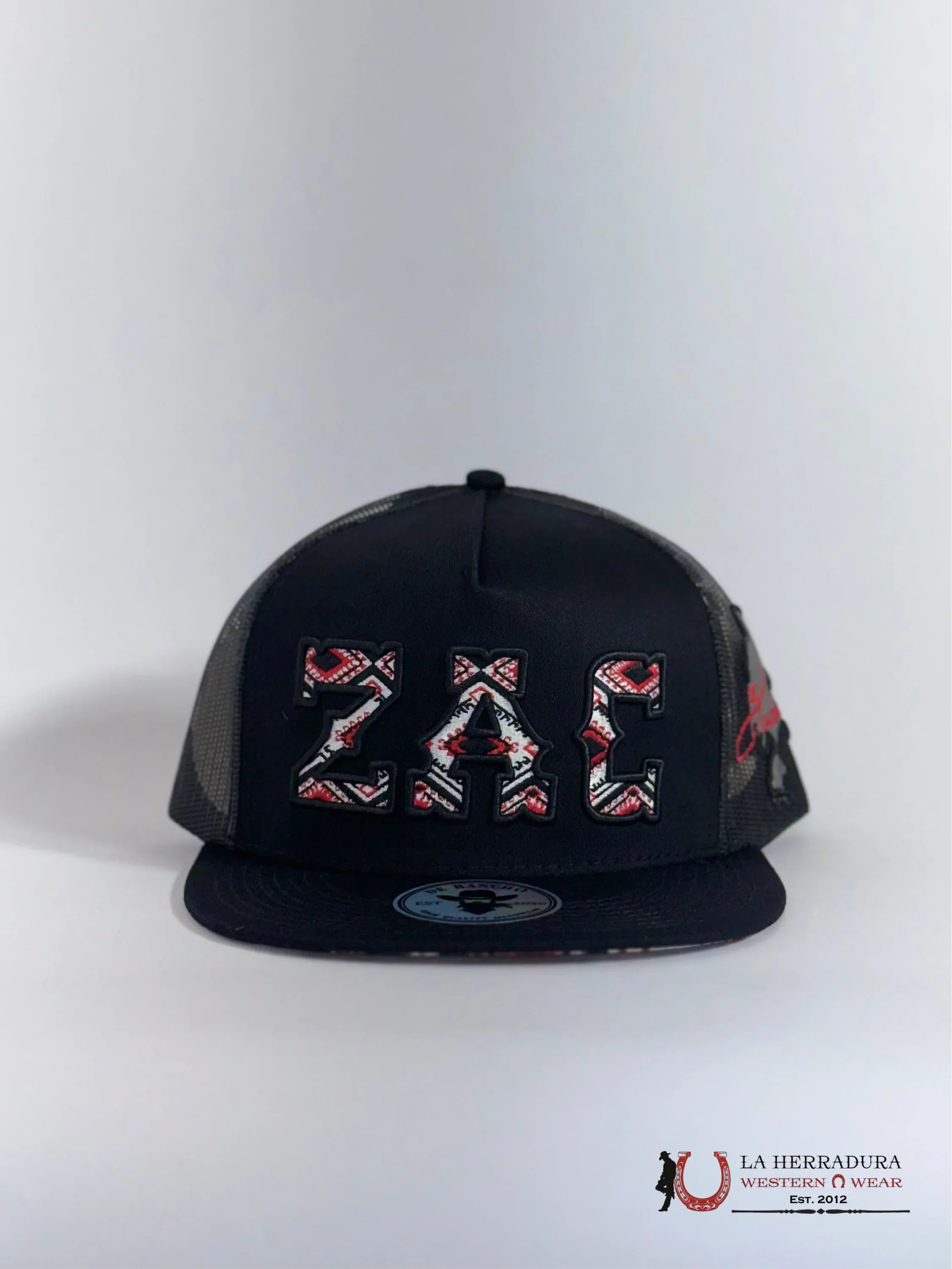 DE RANCHO BLACK Style 2020 ZAC de negro con rojo HAT CAPS MENS GORRAS HOMBRES
