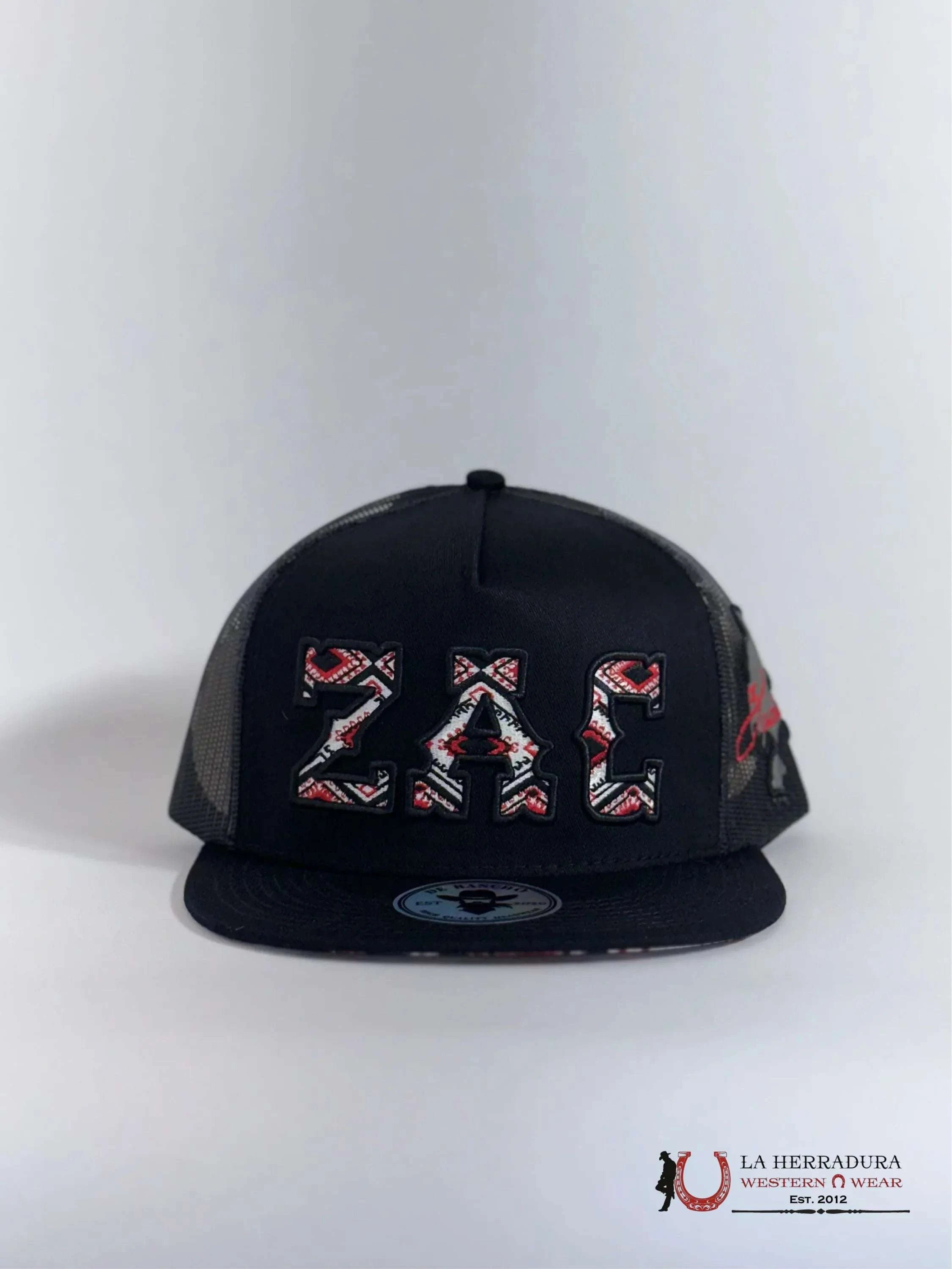DE RANCHO BLACK Style 2020 ZAC de negro con rojo HAT CAPS MENS GORRAS HOMBRES