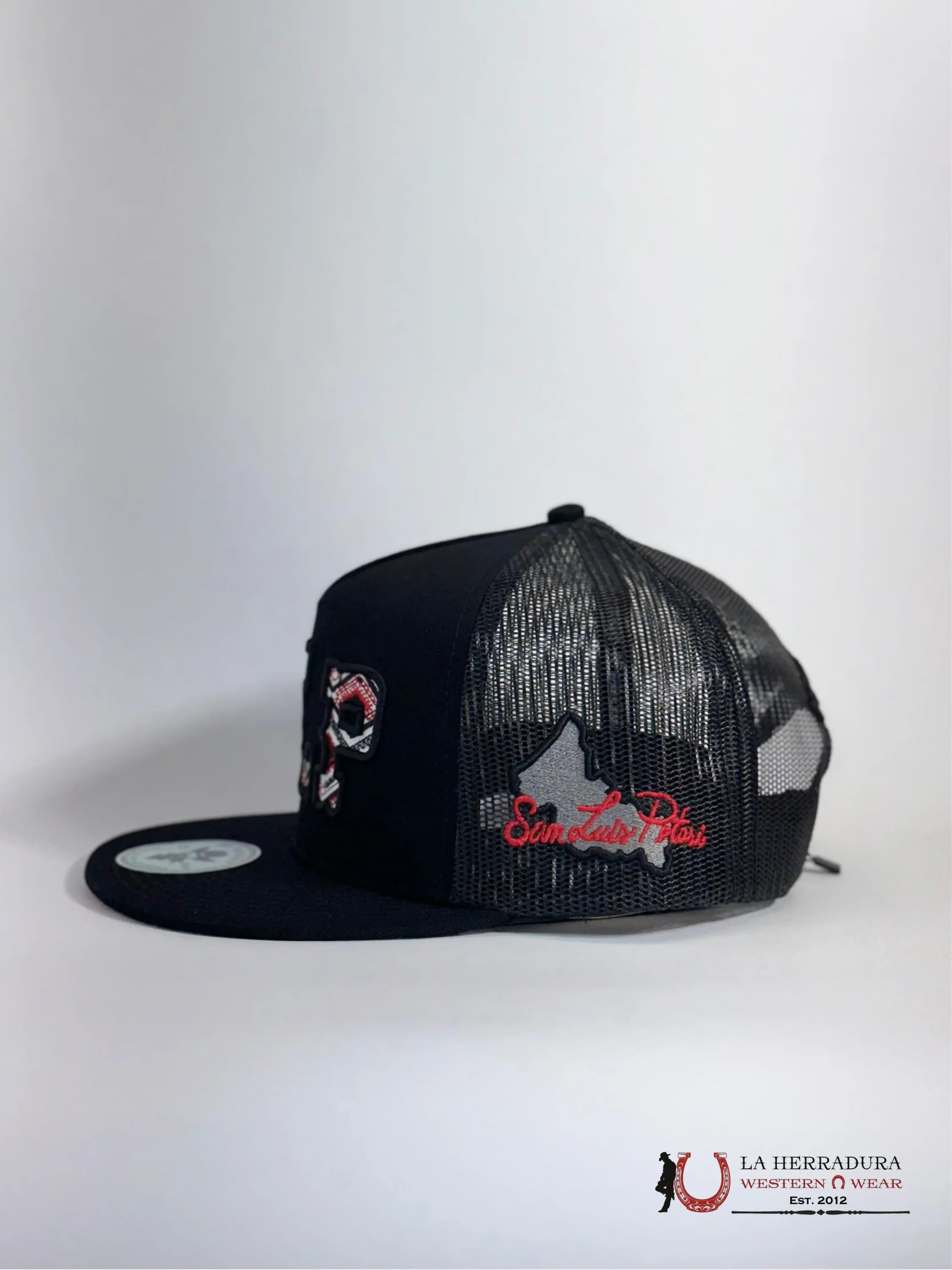 DE RANCHO BLACK Style 2022 SLP de negro con rojo HAT CAPS MENS GORRAS HOMBRES