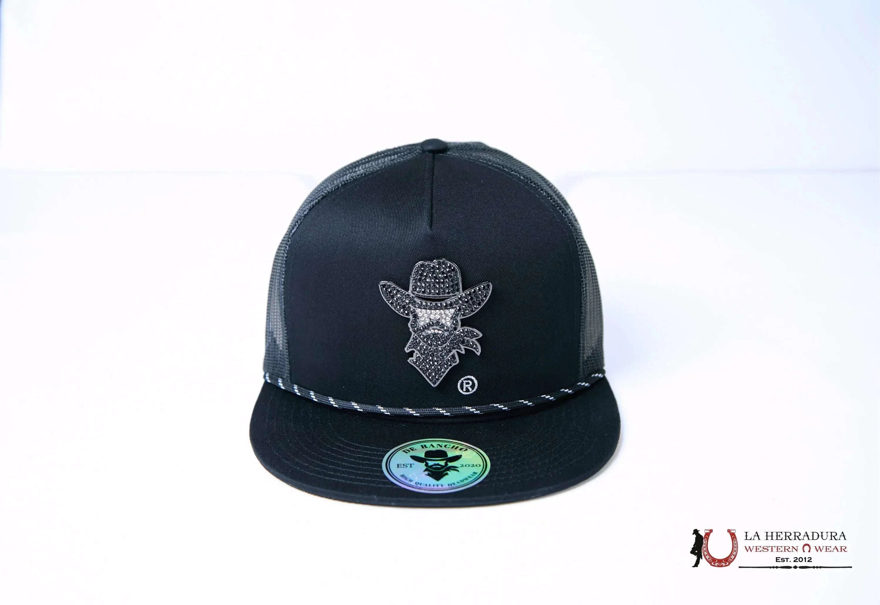 DE RANCHO BLACK Style 2023 negro adiamantado HAT CAPS MENS GORRAS HOMBRES
