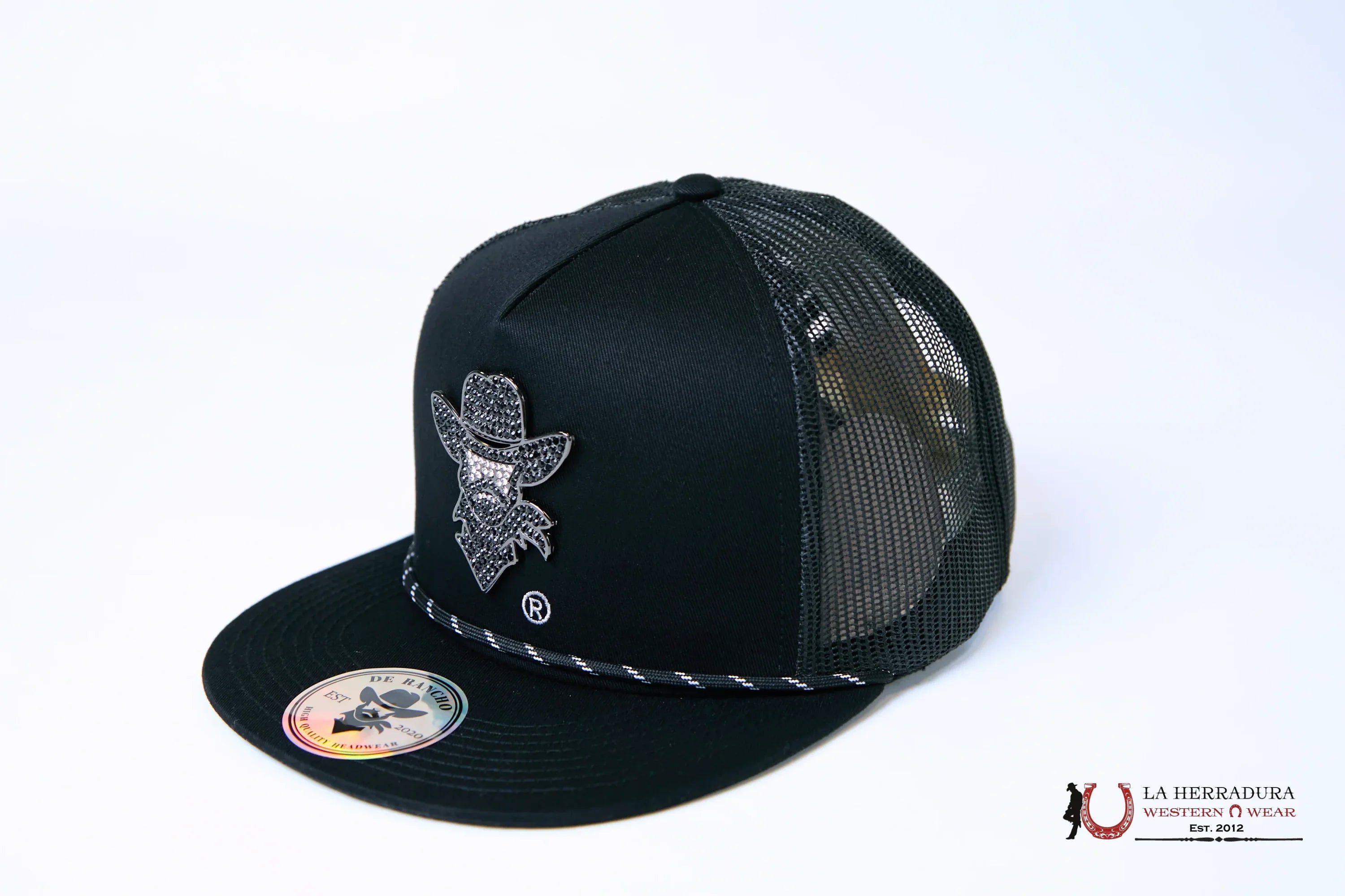 DE RANCHO BLACK Style 2023 negro adiamantado HAT CAPS MENS GORRAS HOMBRES
