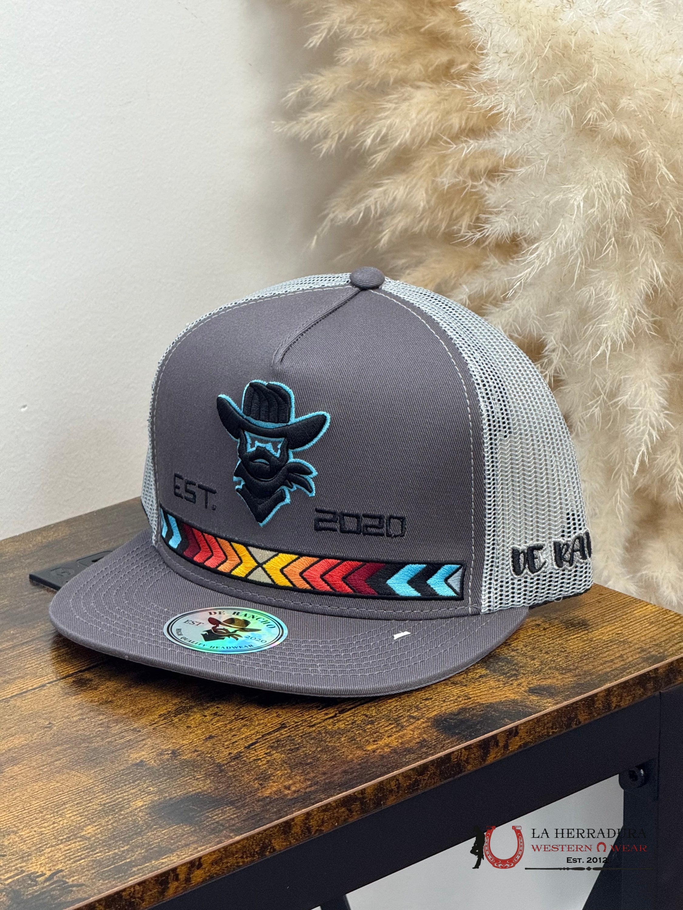 DE RANCHO BLACK Style 209 negro con multicolores HAT CAPS MENS GORRAS HOMBRES