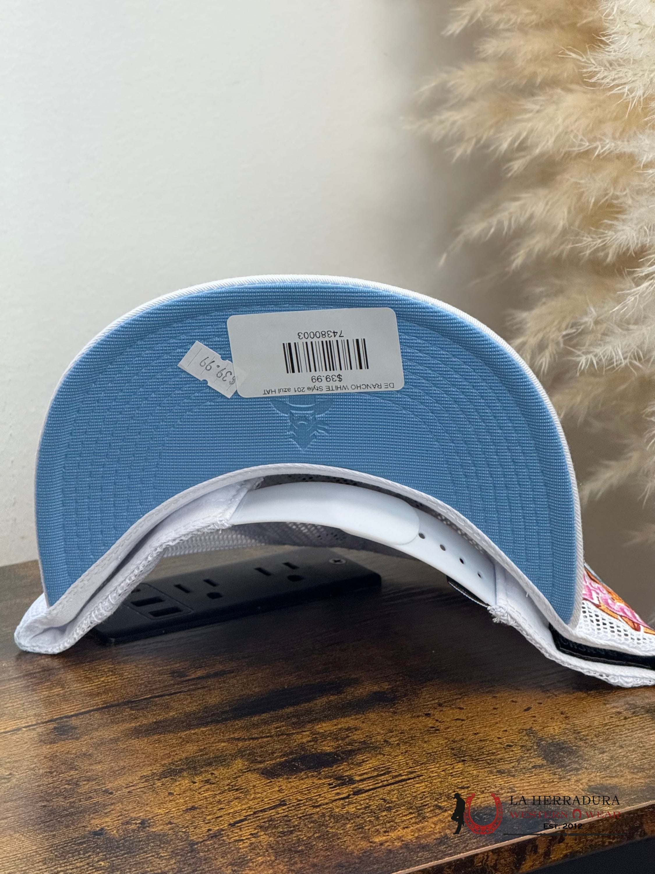 DE RANCHO WHITE Style 201 azul HAT CAPS MENS GORRAS HOMBRES