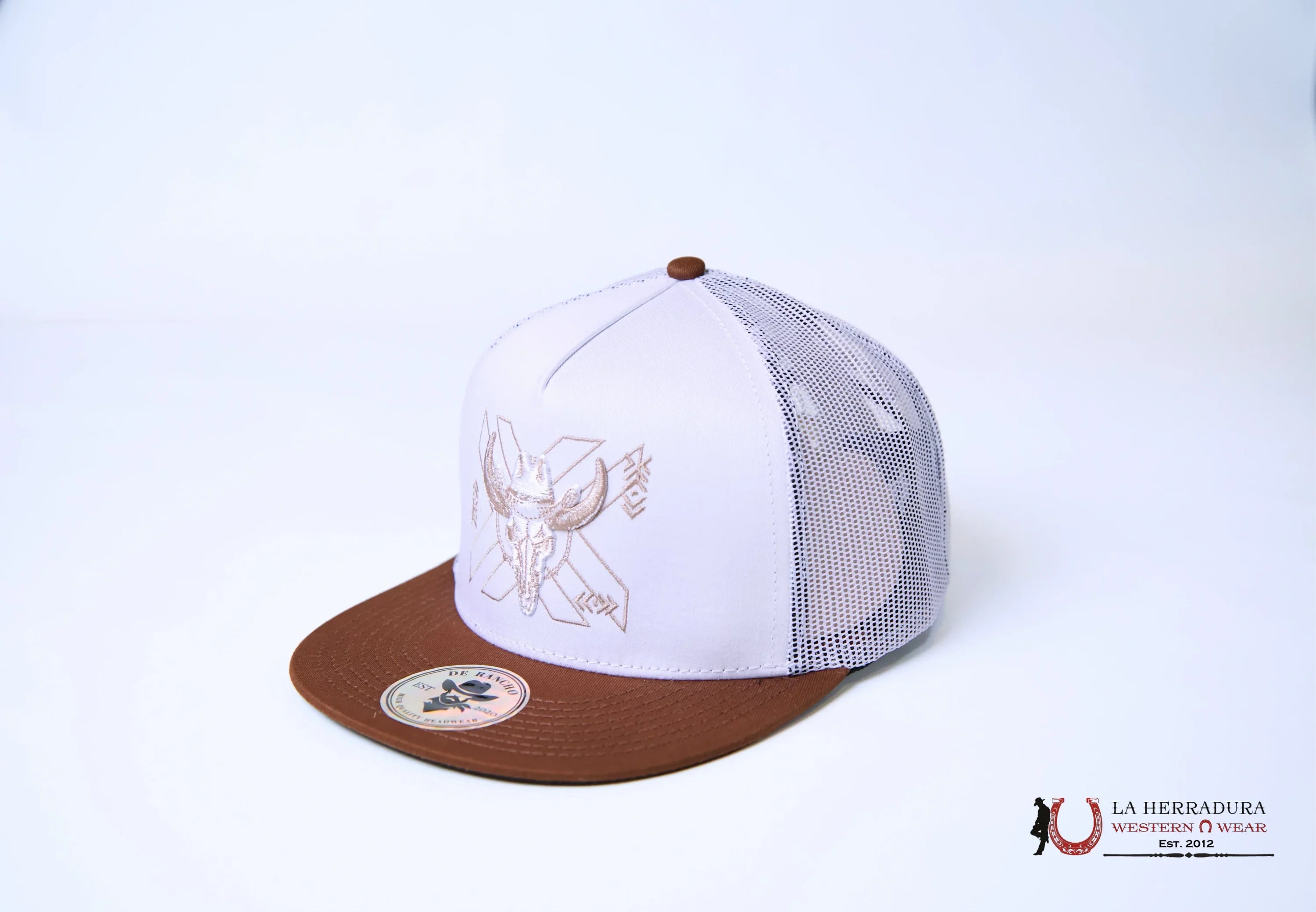 DE RANCHO WHITE Style 2011 blanco con gris HAT CAPS MENS GORRAS HOMBRES