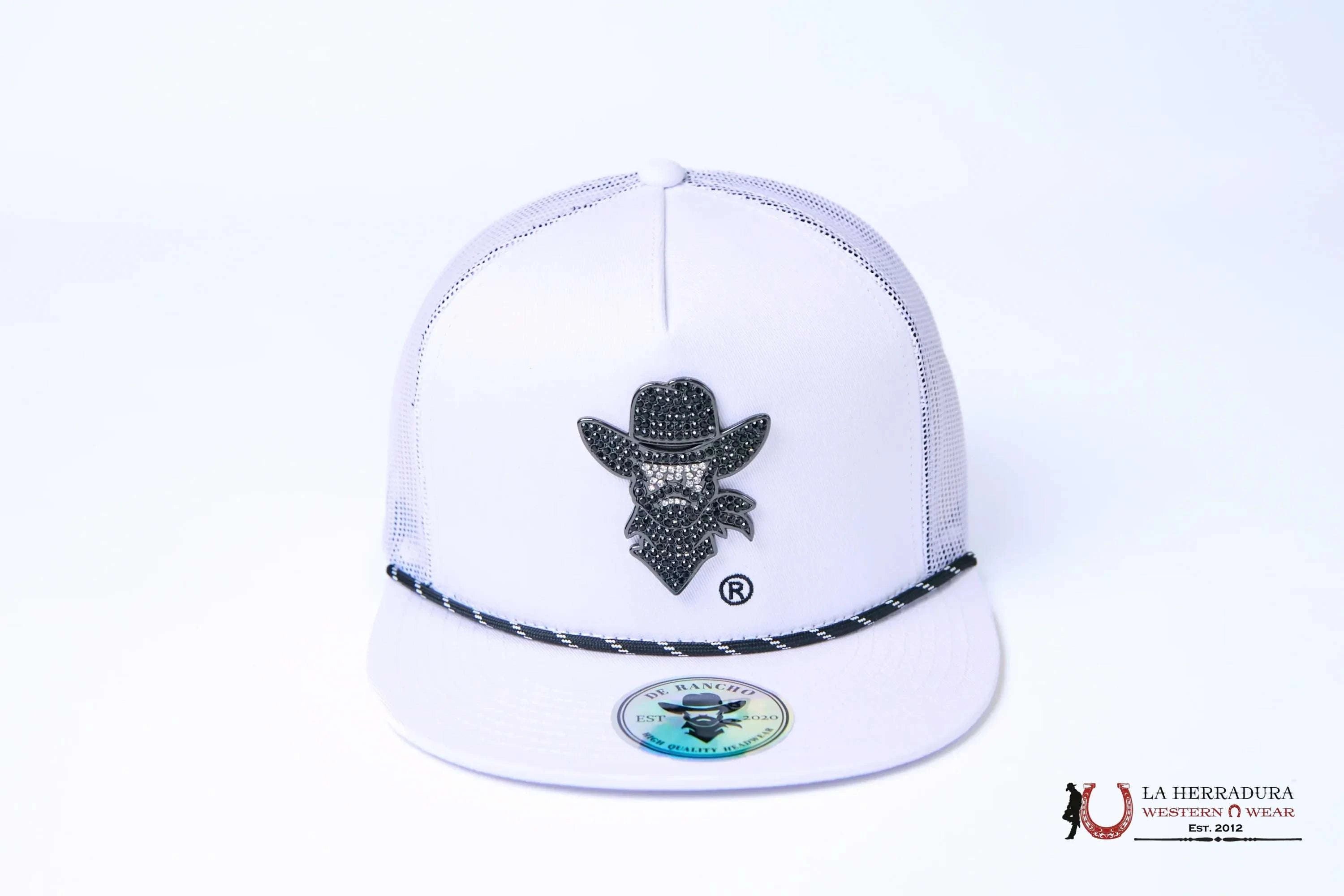 DE RANCHO WHITE Style 2013 blanco adiamantado HAT CAPS MENS GORRAS HOMBRES