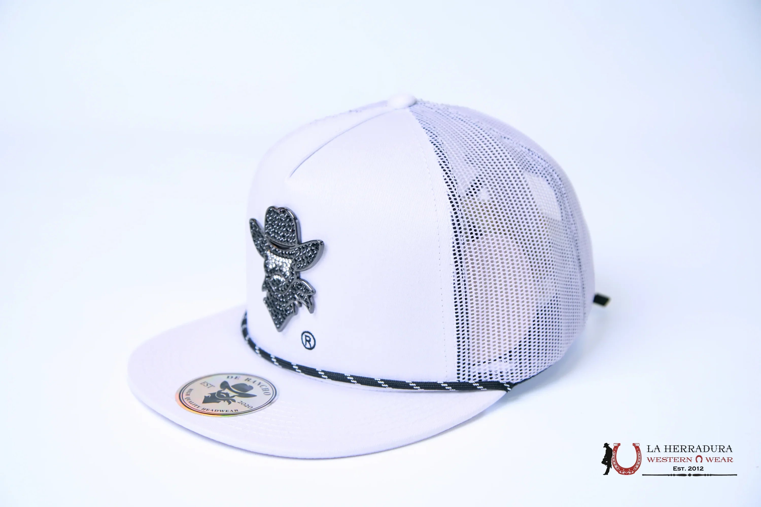 DE RANCHO WHITE Style 2013 blanco adiamantado HAT CAPS MENS GORRAS HOMBRES