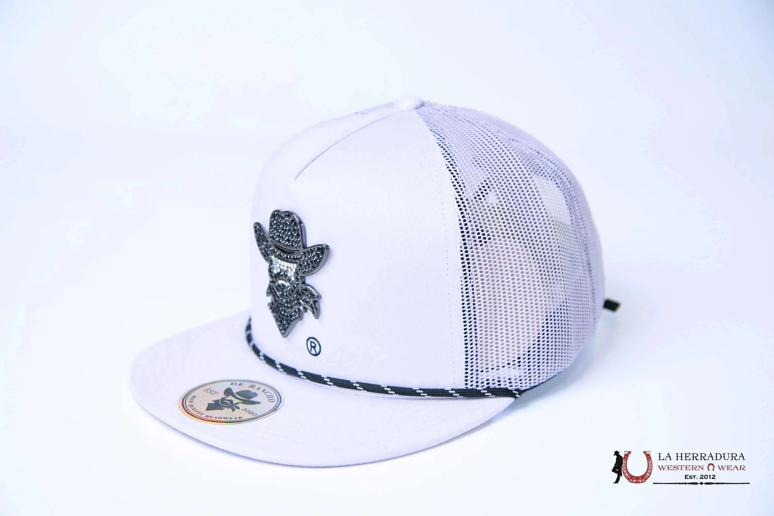DE RANCHO WHITE Style 2013 blanco adiamantado HAT CAPS MENS GORRAS HOMBRES