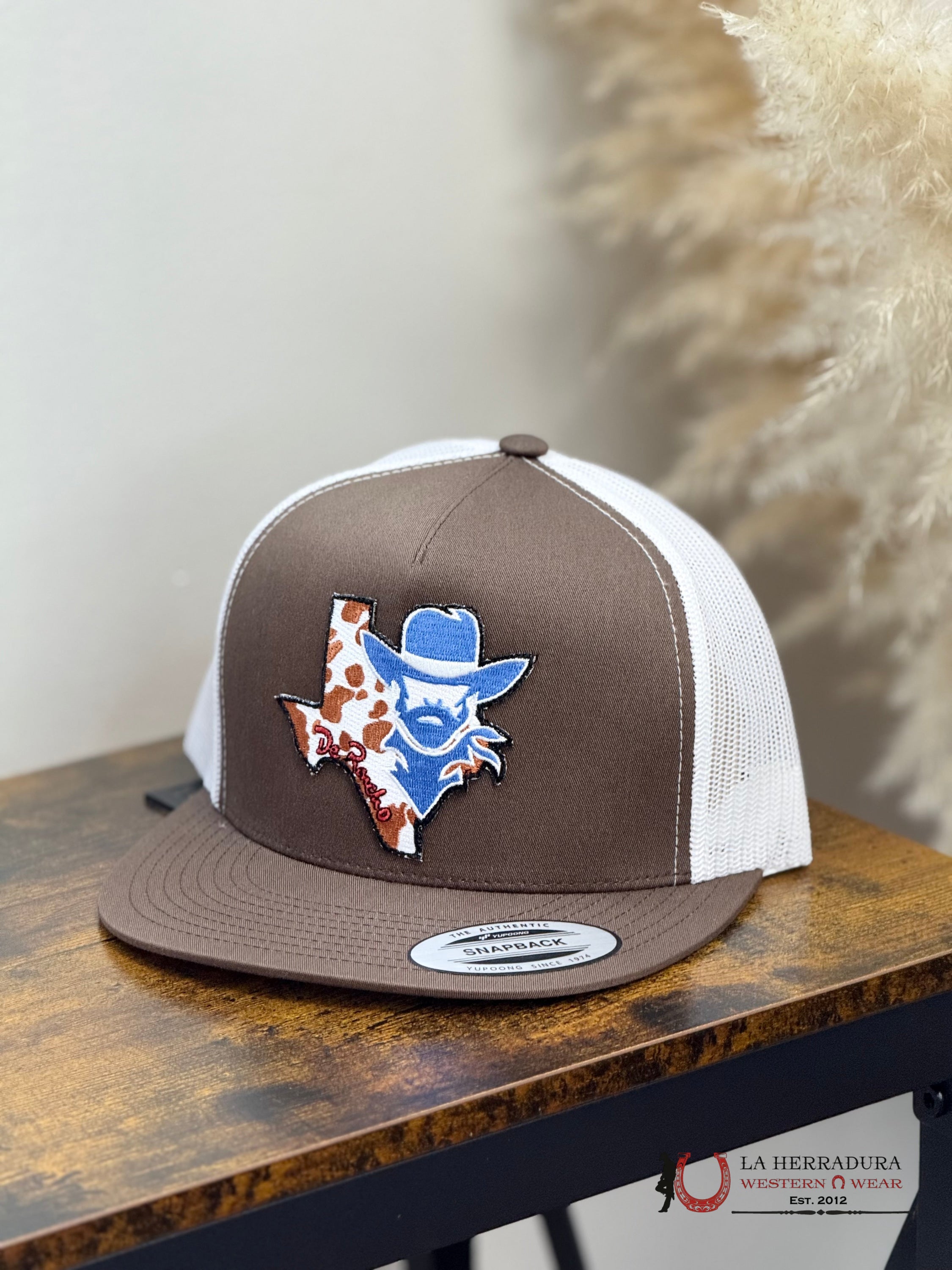 DE RANCHO WHITE Style 203 cafe con azul HAT CAPS MENS GORRAS HOMBRES