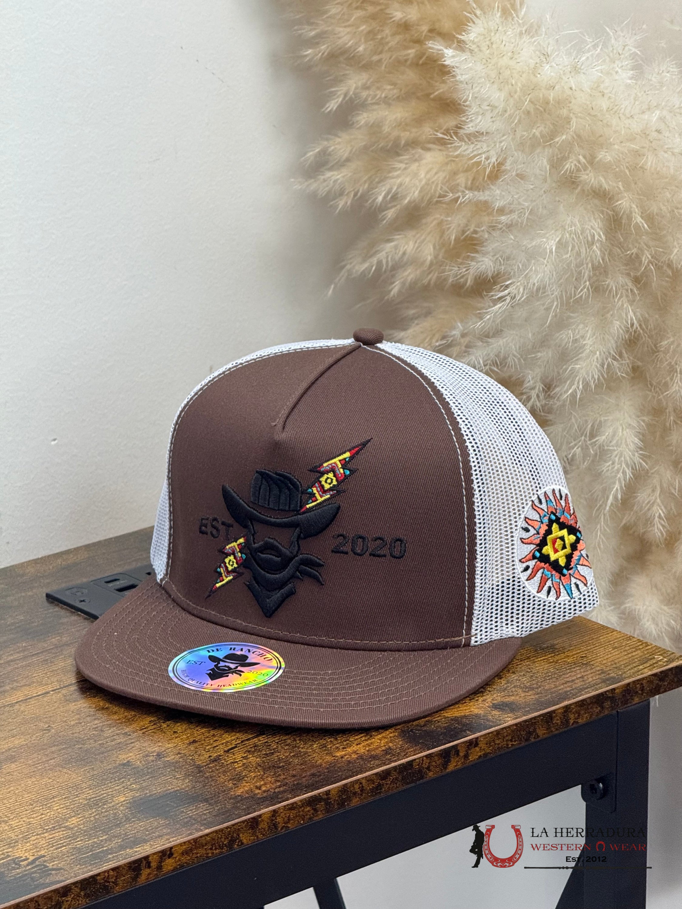 DE RANCHO WHITE Style 206 cafe con negro HAT CAPS MENS GORRAS HOMBRES