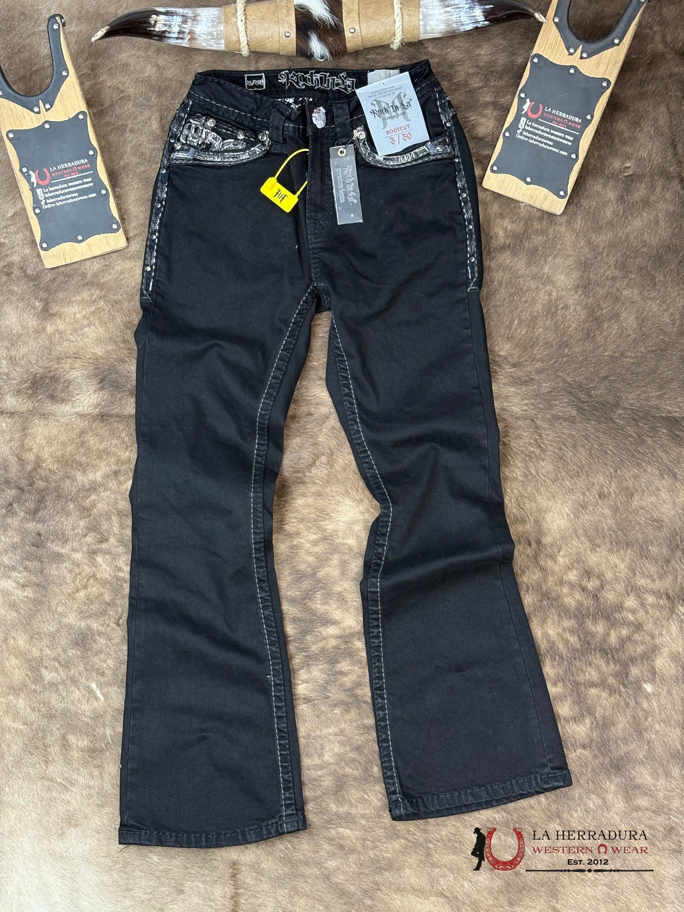 Dulce Rock In La Bookcut Black Jean ROPA MUJERES