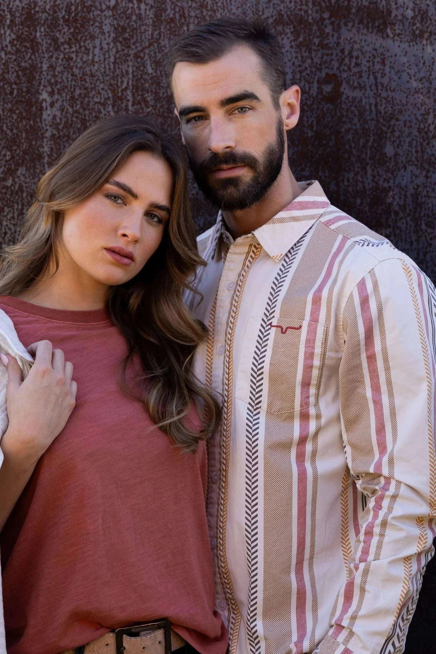 KIMES RANCH MEN DOUBLE TAP STRIPE NATURAL SHIRT Laherradurawwnc.com