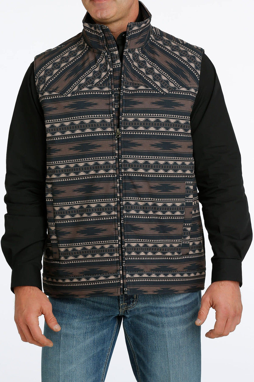 Men's Cinch Brown Aztec Vest MWV1592002