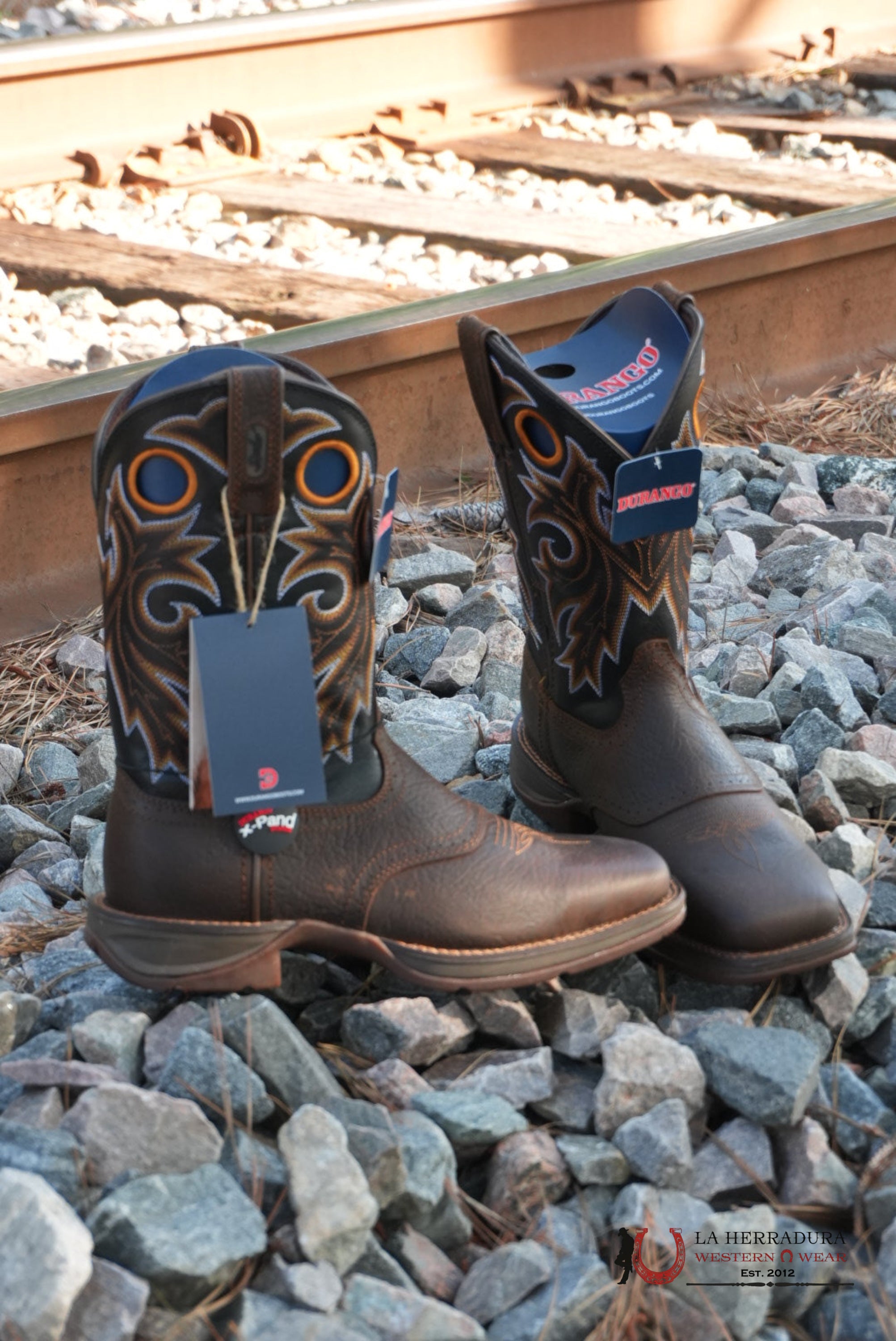 DURANGO Dark Brown With Yellow Stiching MEN WORK Boot - DDB0499