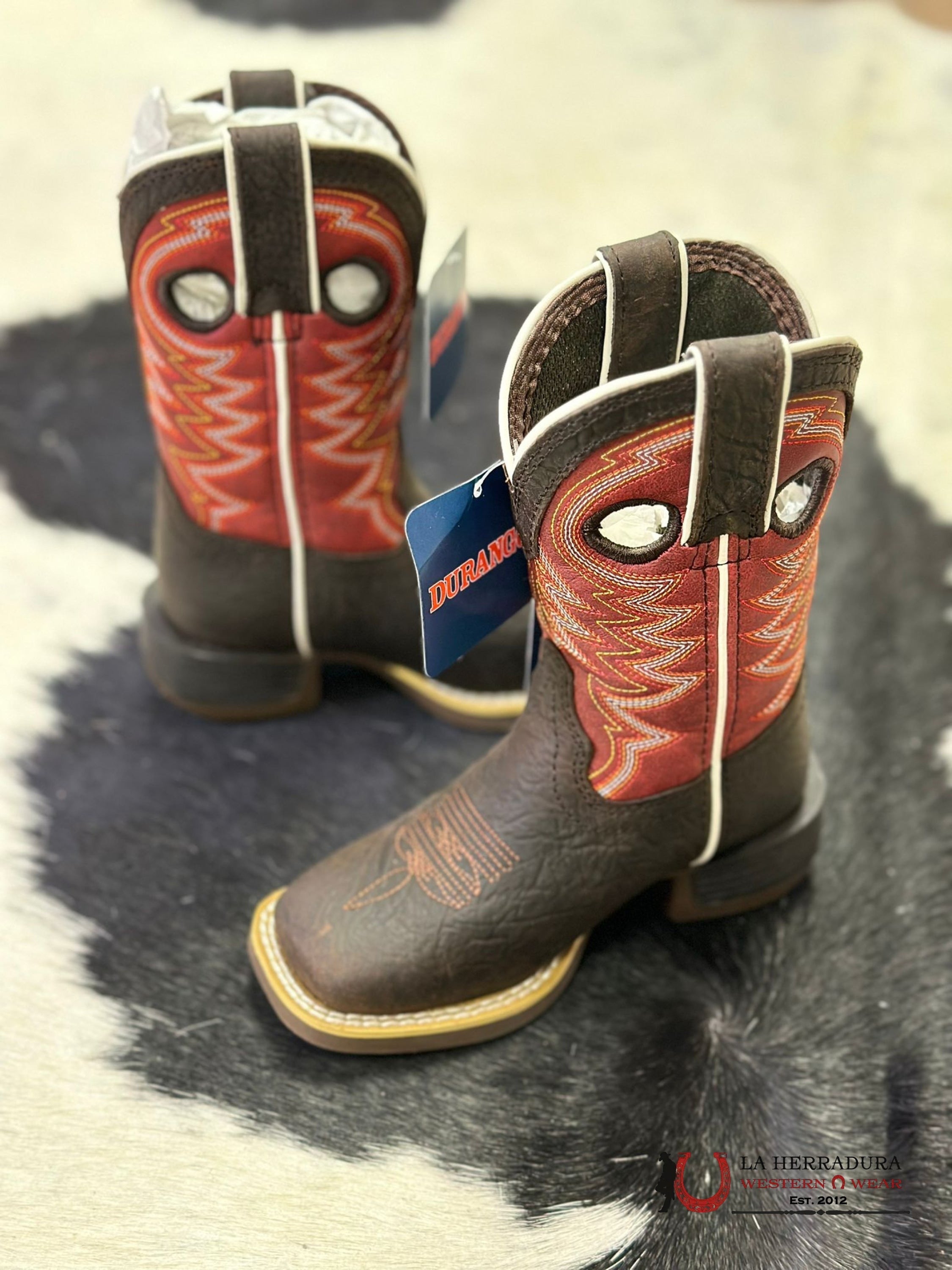 DURANGO KIDS BOOTS RED ORANGE TUBE TOP -DBT0220 NIÑOS