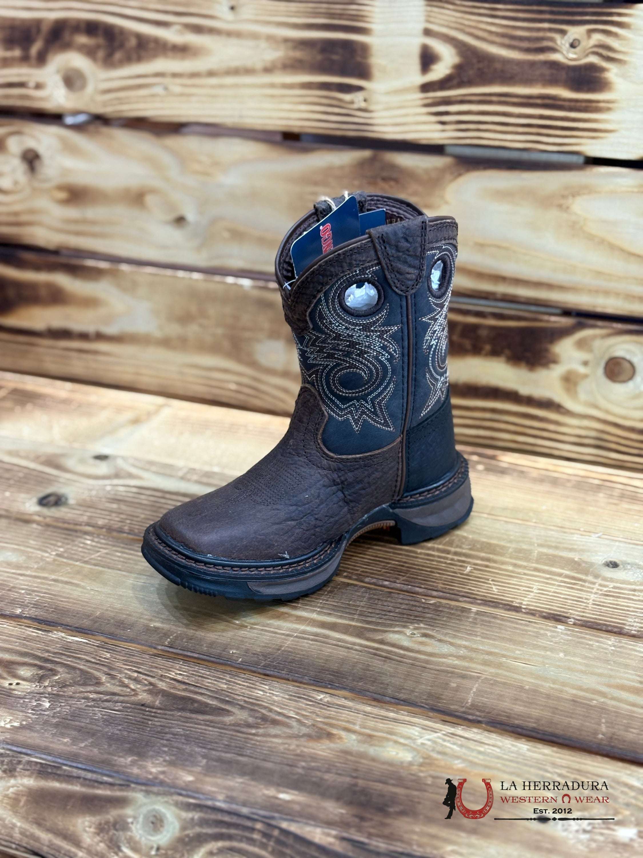 DURANGO KIDS BOOTS RUBBER SOLE BLACK TUBE TOP -DBT0228 NIÑOS