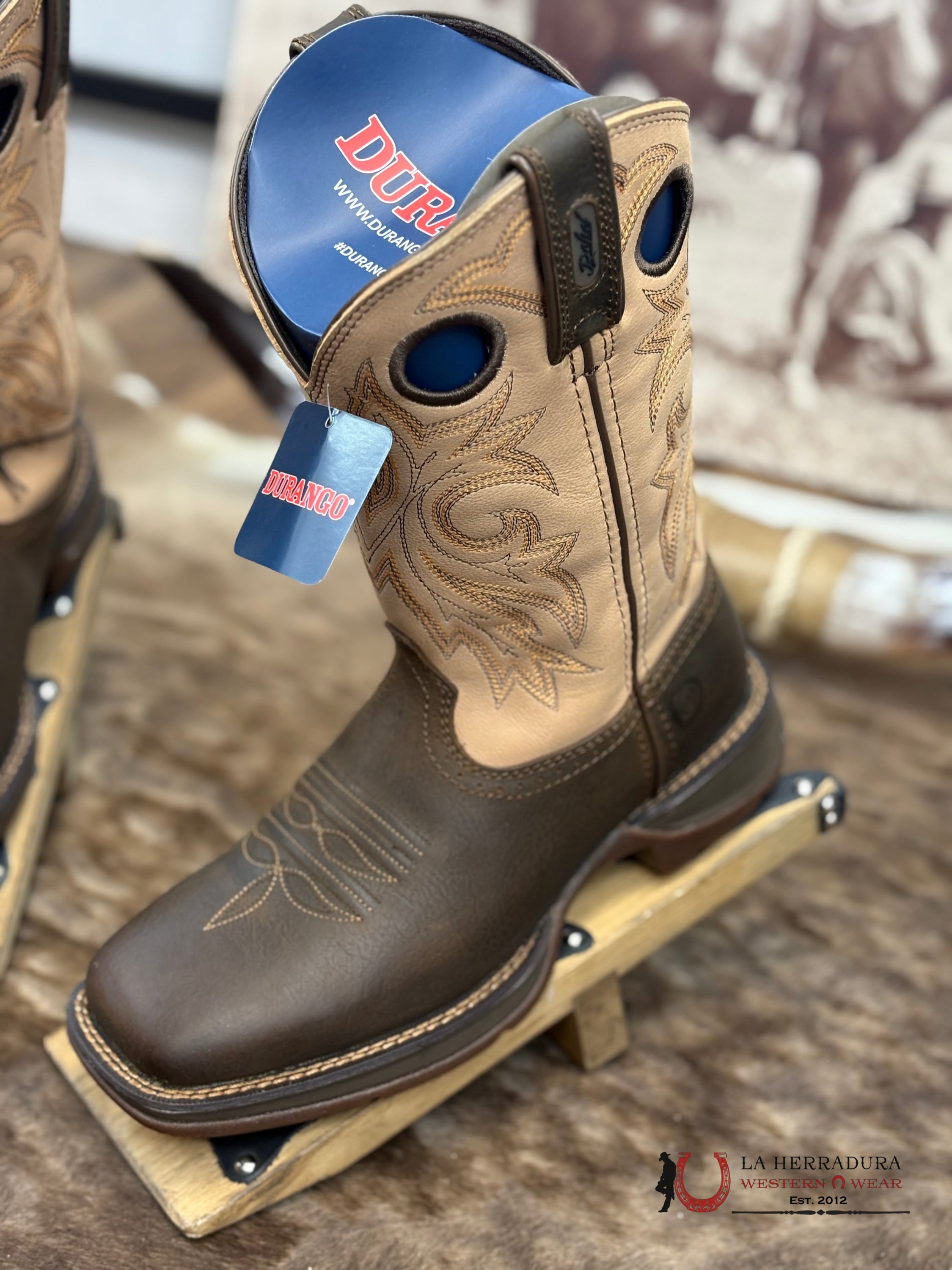 DURANGO Dark/Light Brown With Stiching MEN WORK Boot - DDB0498