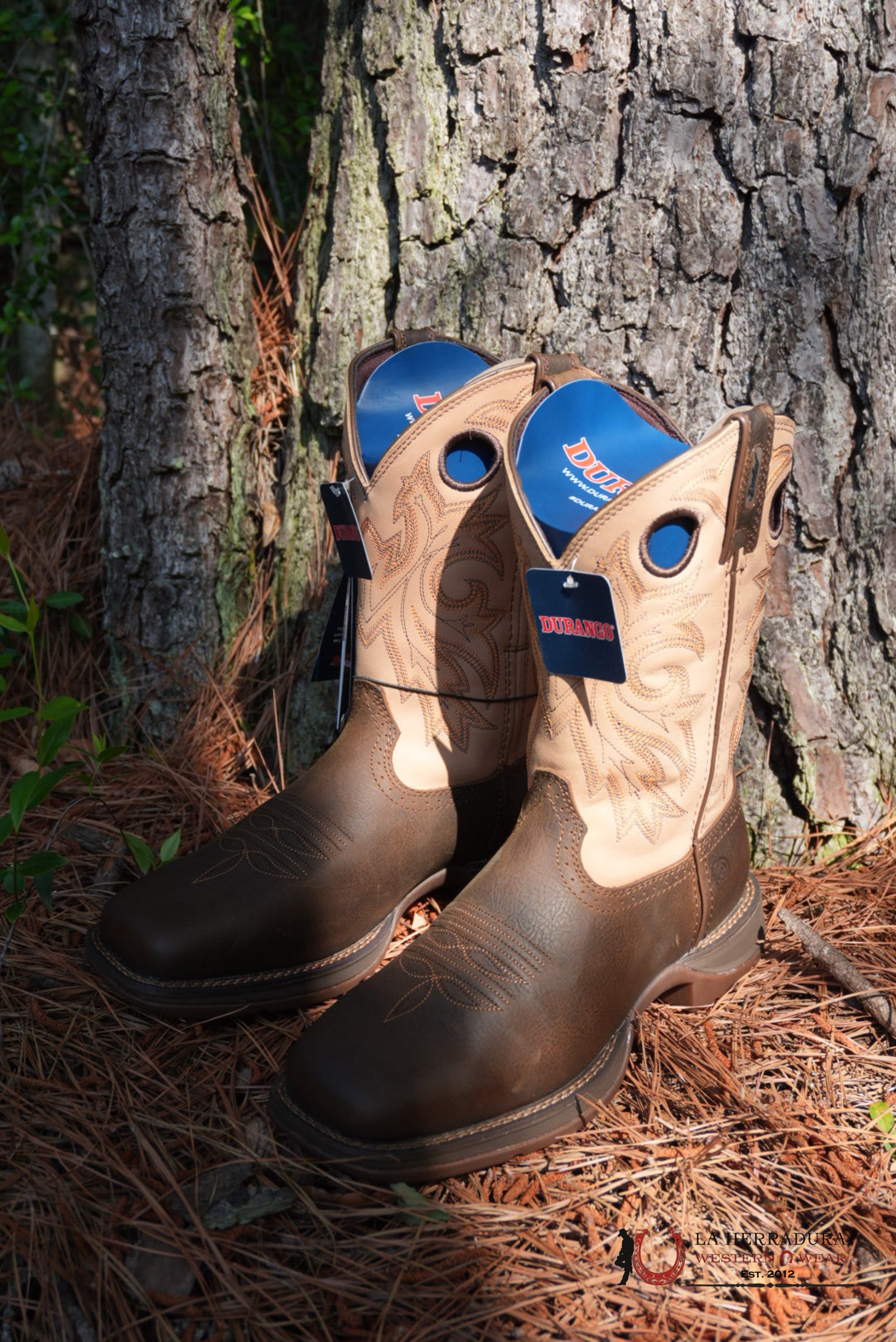 DURANGO Dark/Light Brown With Stiching MEN WORK Boot - DDB0498