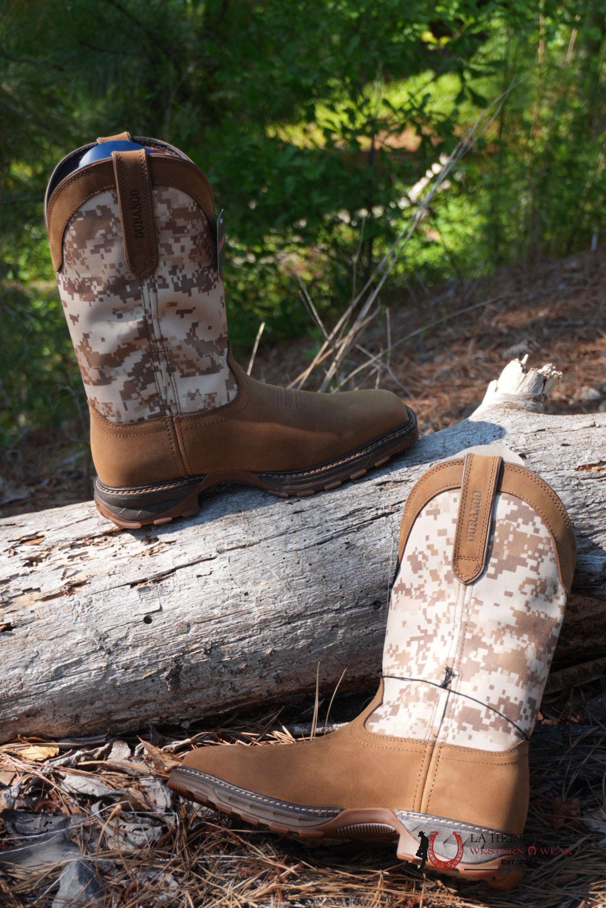 DURANGO MENS WORK BOOT MAVERICK XP BROWN ARMY CAMO TUBE STEEL TOE DDB0207