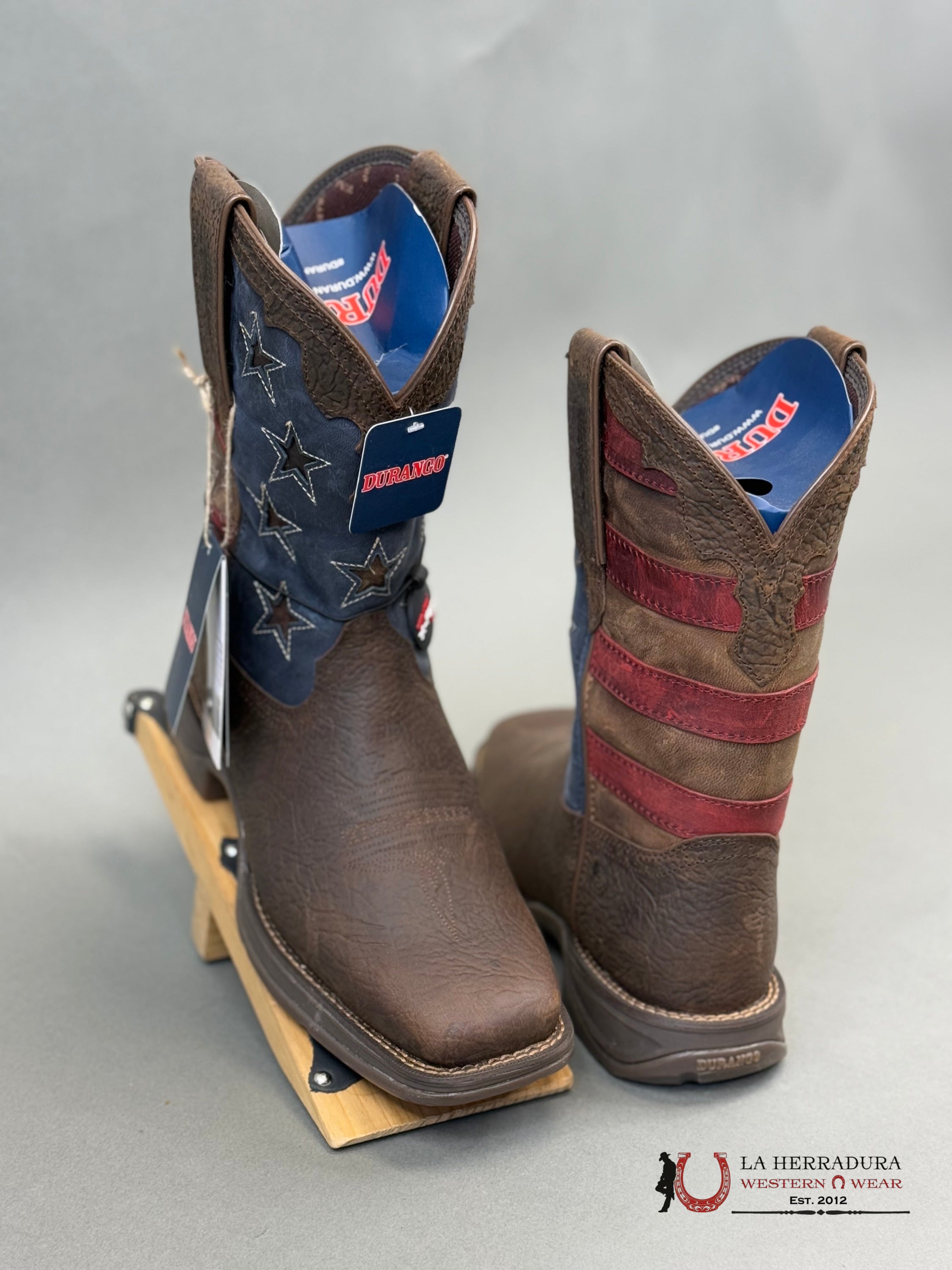 Durango Mens Work Boot Rebel Dark Brown American Flag Ddb0328