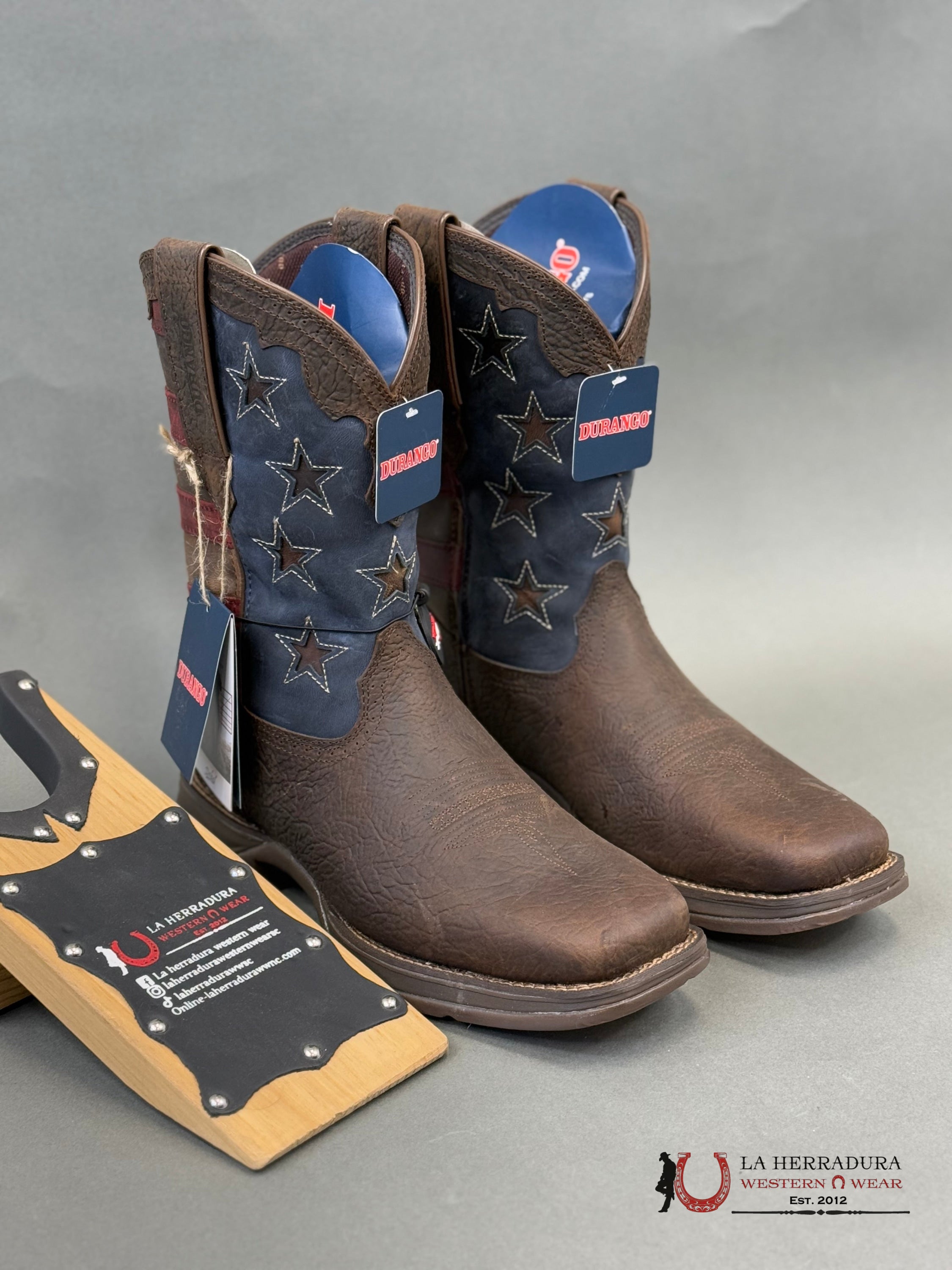 Durango Mens Work Boot Rebel Dark Brown American Flag Ddb0328