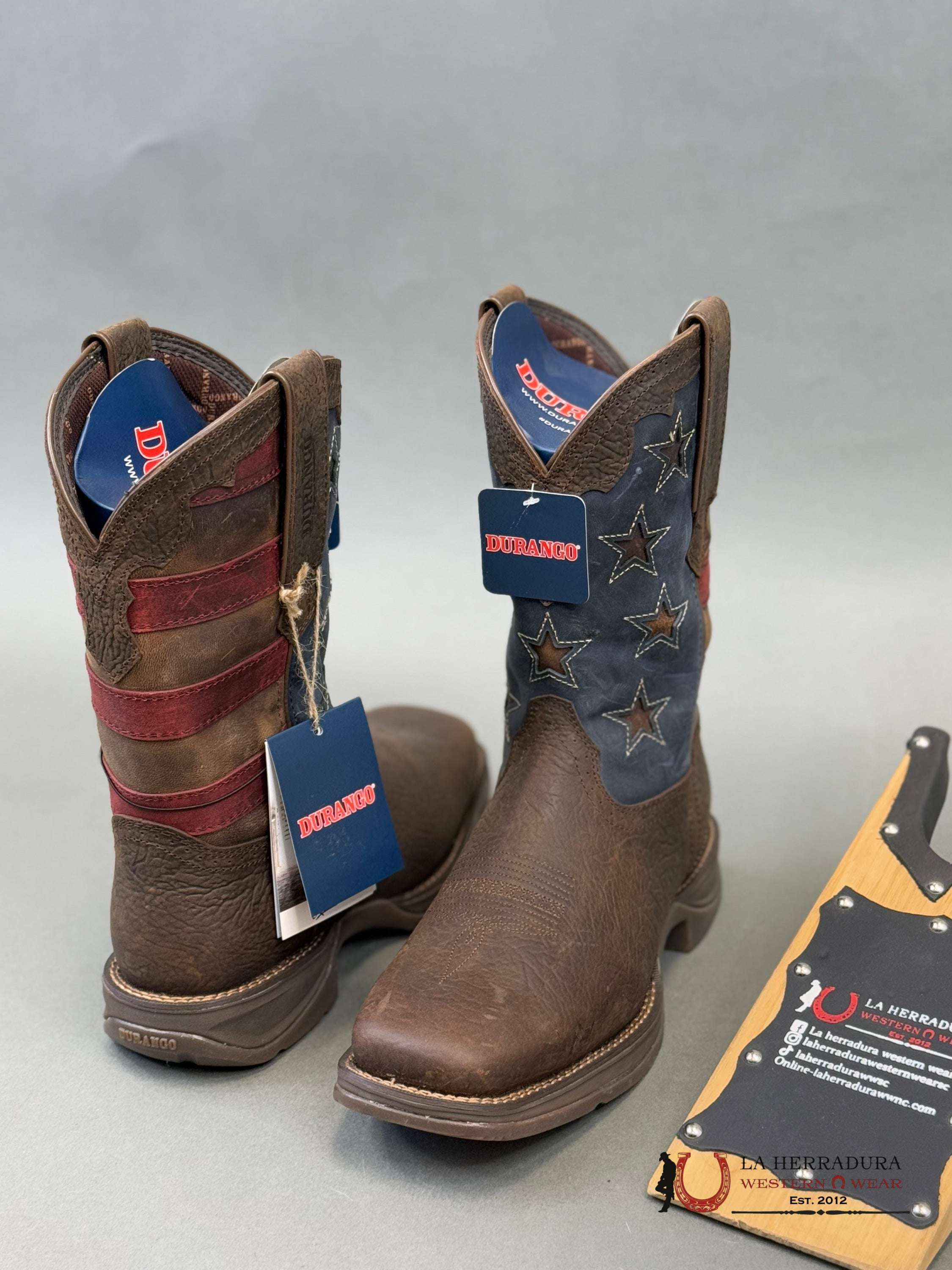 Durango Mens Work Boot Rebel Dark Brown American Flag Ddb0328