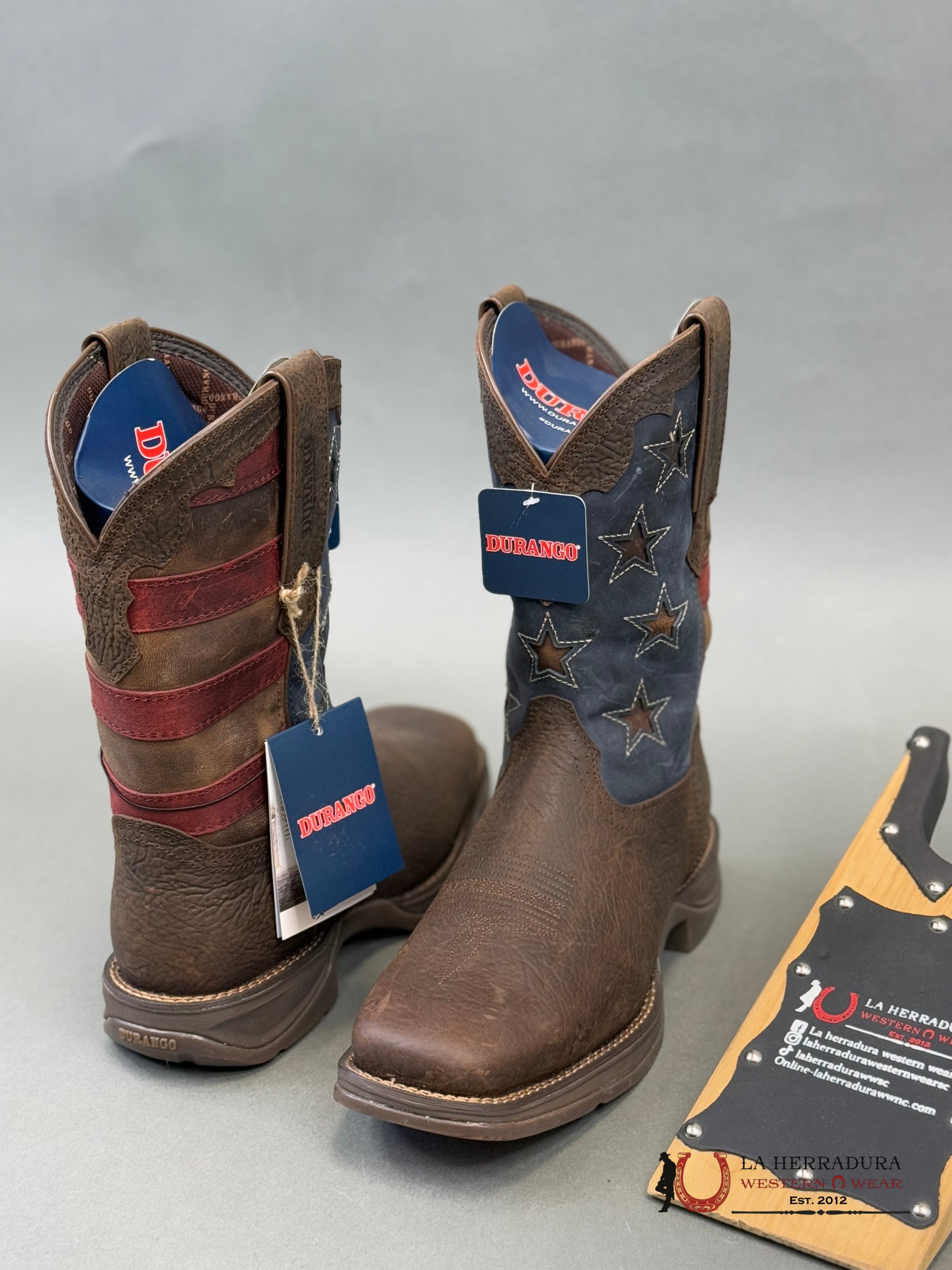 Durango Mens Work Boot Rebel Dark Brown American Flag Ddb0328
