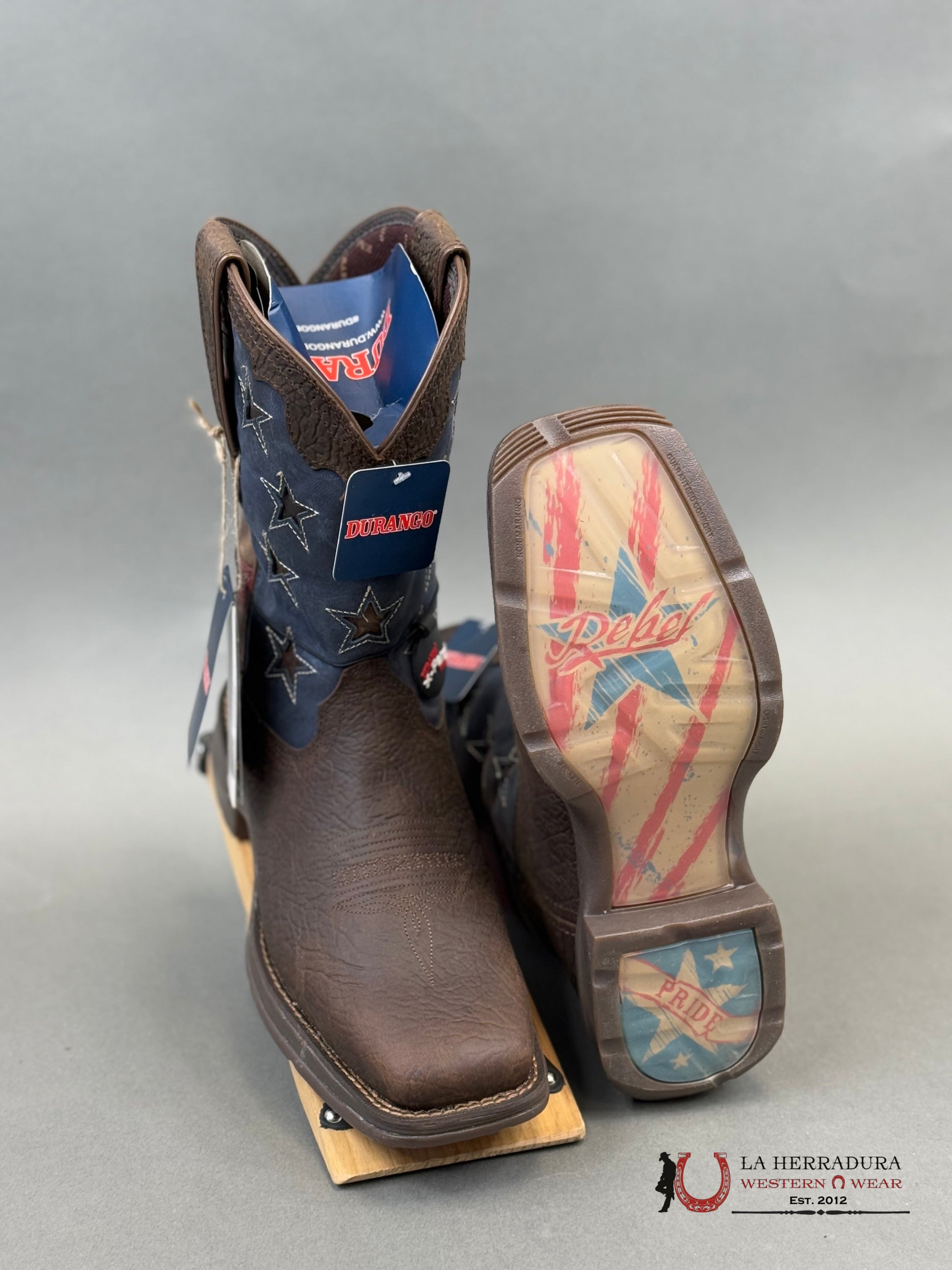 Durango Mens Work Boot Rebel Dark Brown American Flag Ddb0328