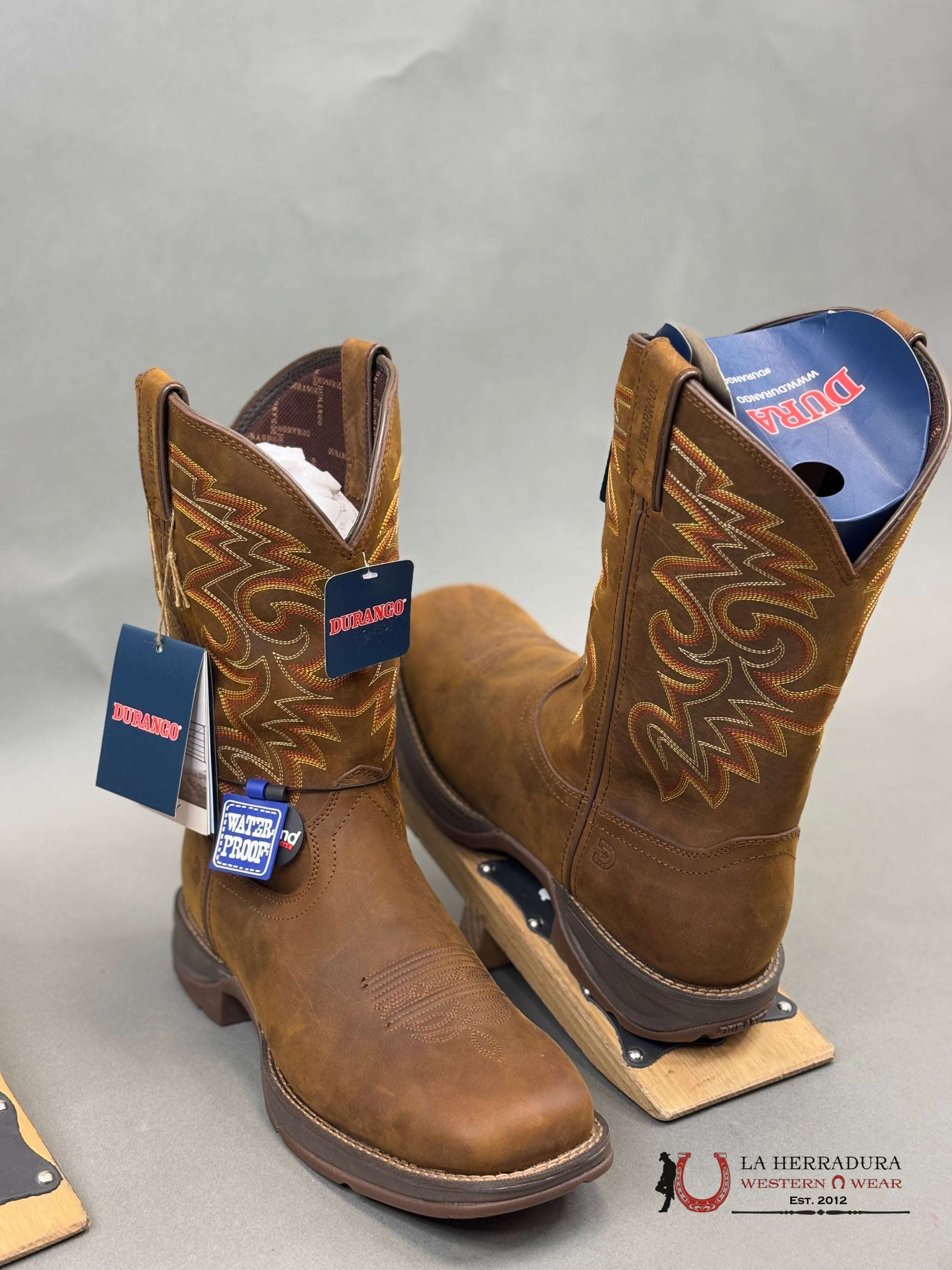 Durango Mens Work Boot Rebel Dark Brown Yellow/Red Stitch Tube Ddb0317