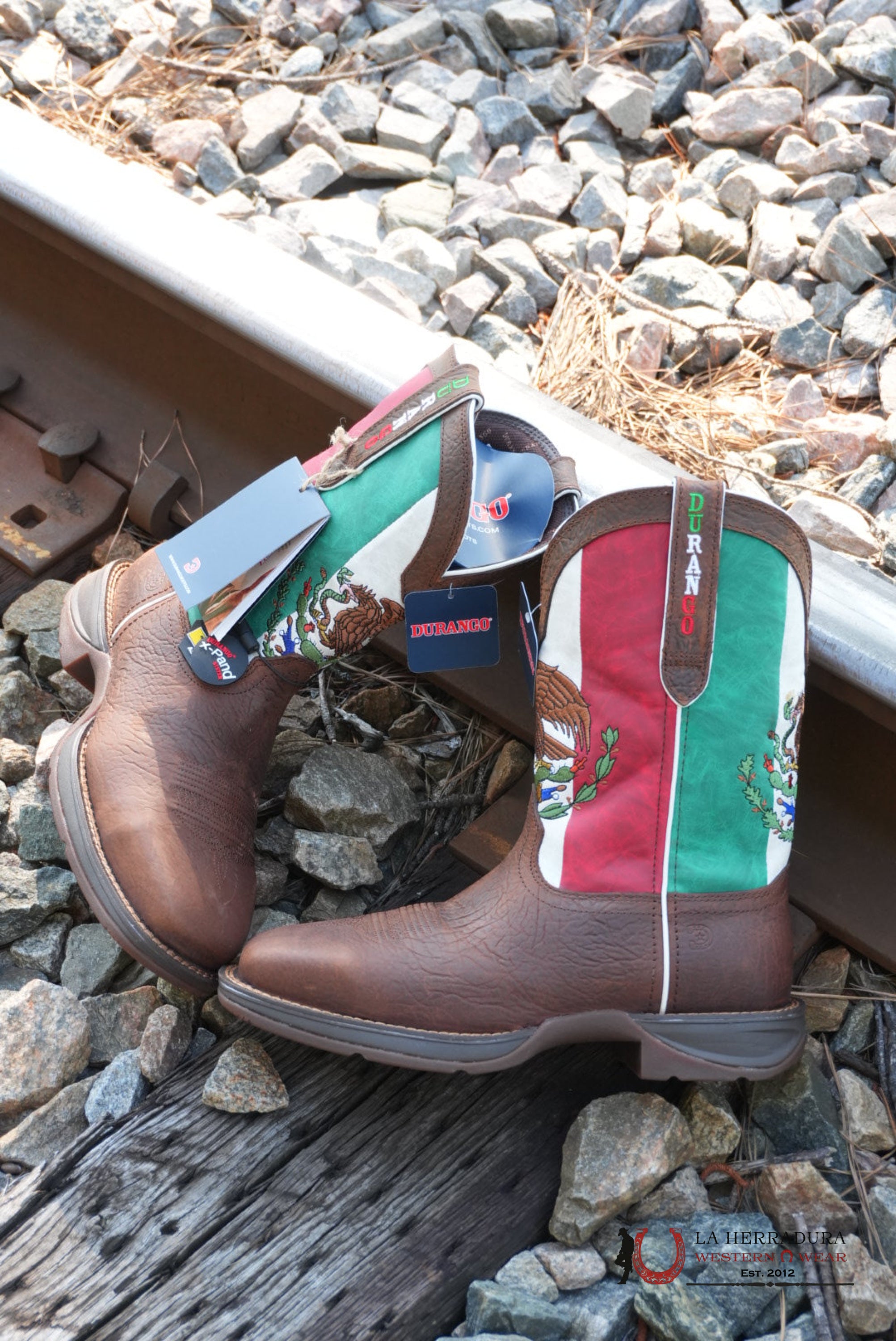 DURANGO MENS WORK BOOT REBEL MEXICAN FLAG TUBE STEEL TOE DDB0431