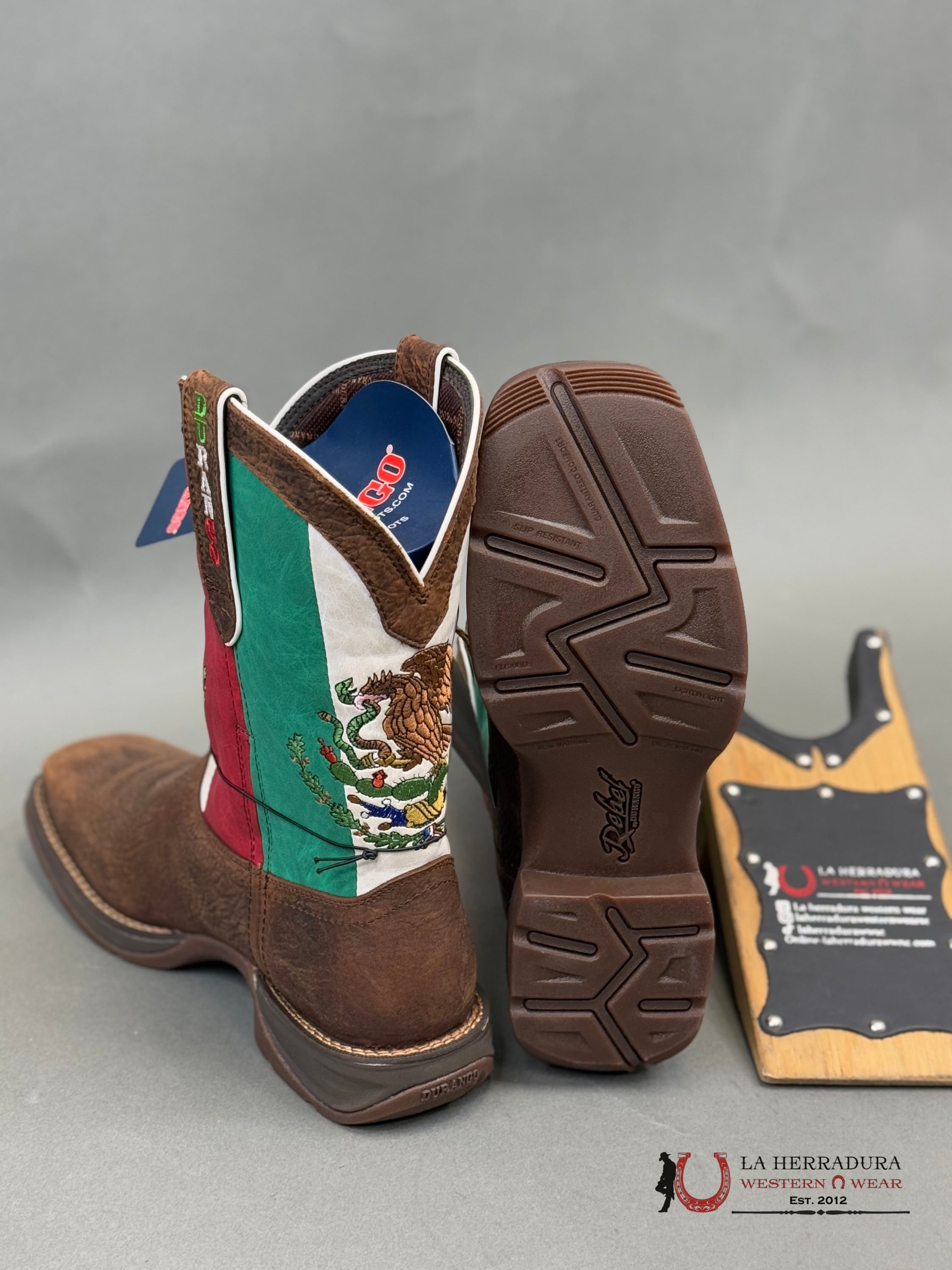 Durango Mens Work Boot Rebel Mexican Flag Tube Steel Toe Ddb0431