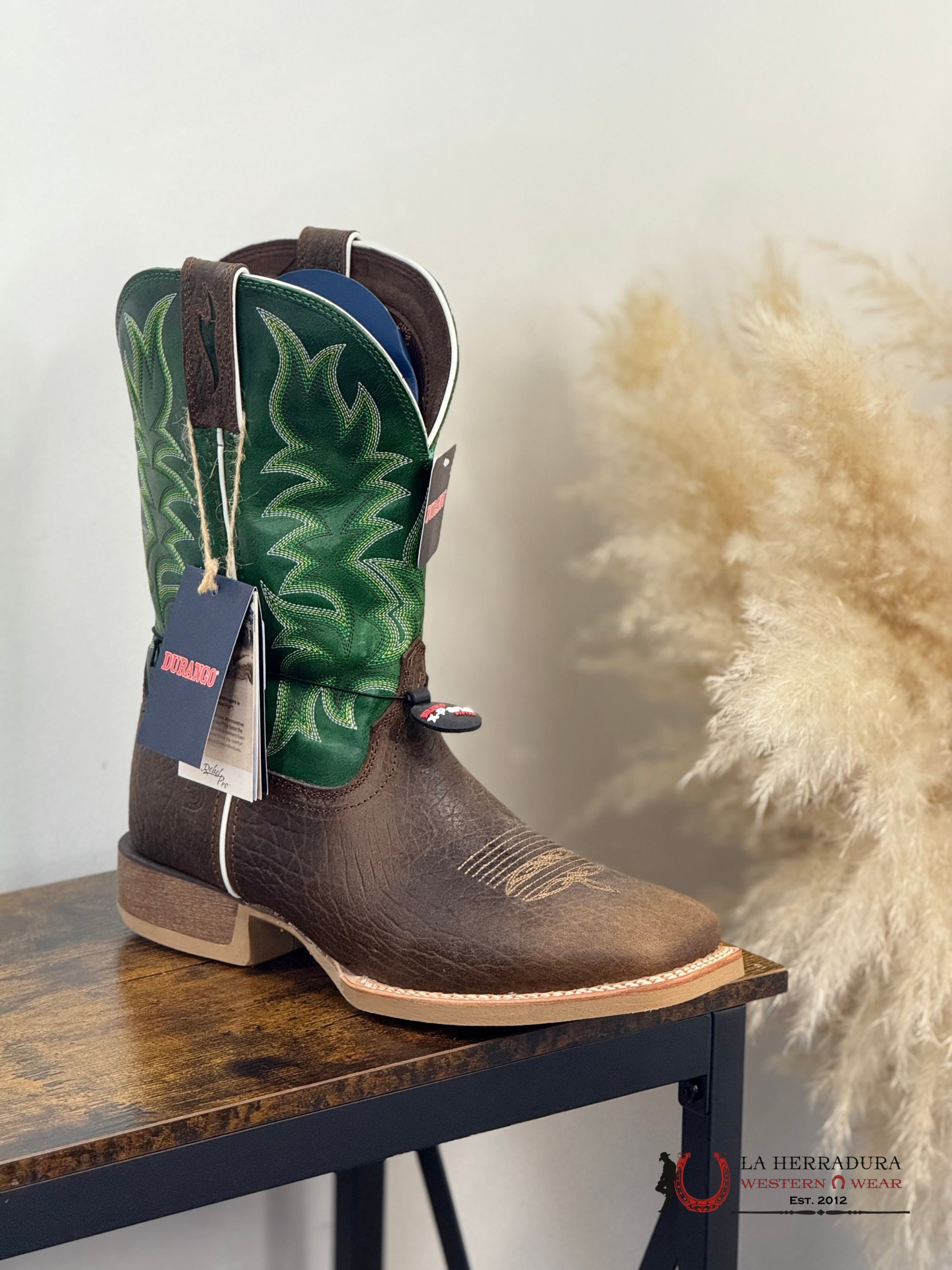 DURANGO MENS WORK BOOT RUBER SOL GREEN TUBE DDB0461