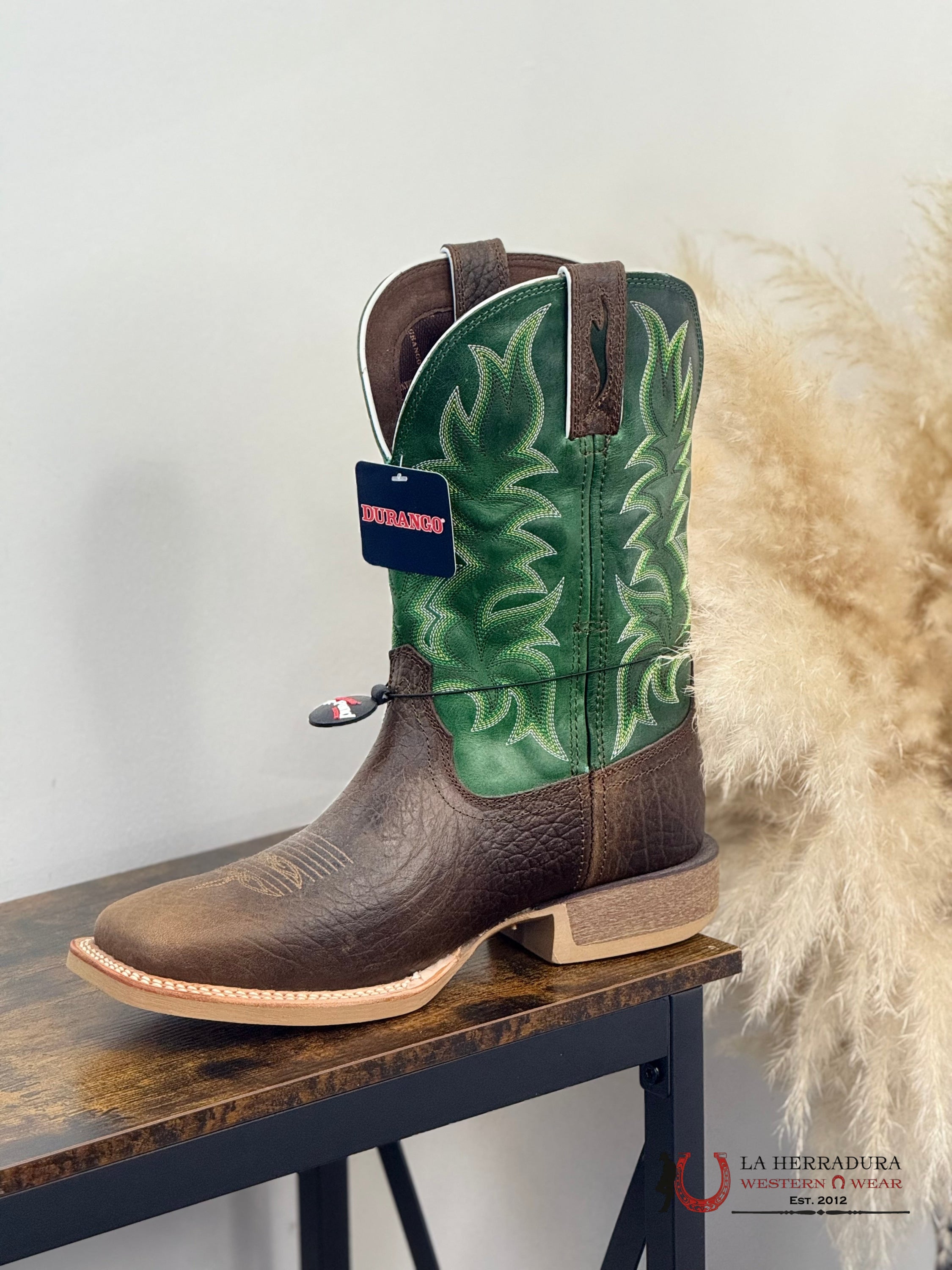 DURANGO MENS WORK BOOT RUBER SOL GREEN TUBE DDB0461