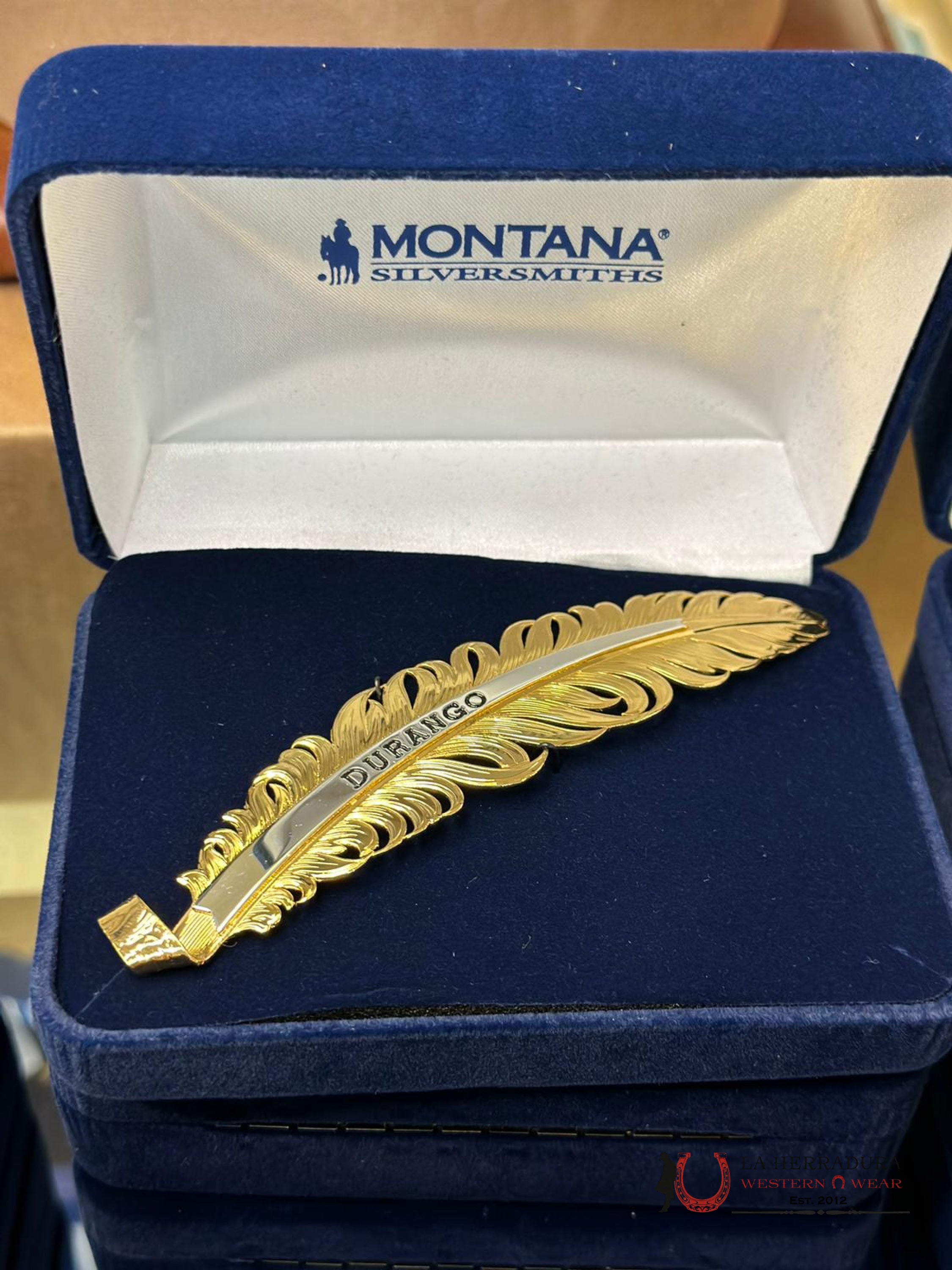 Montana Hat Feather Dorado Durango Accesorios