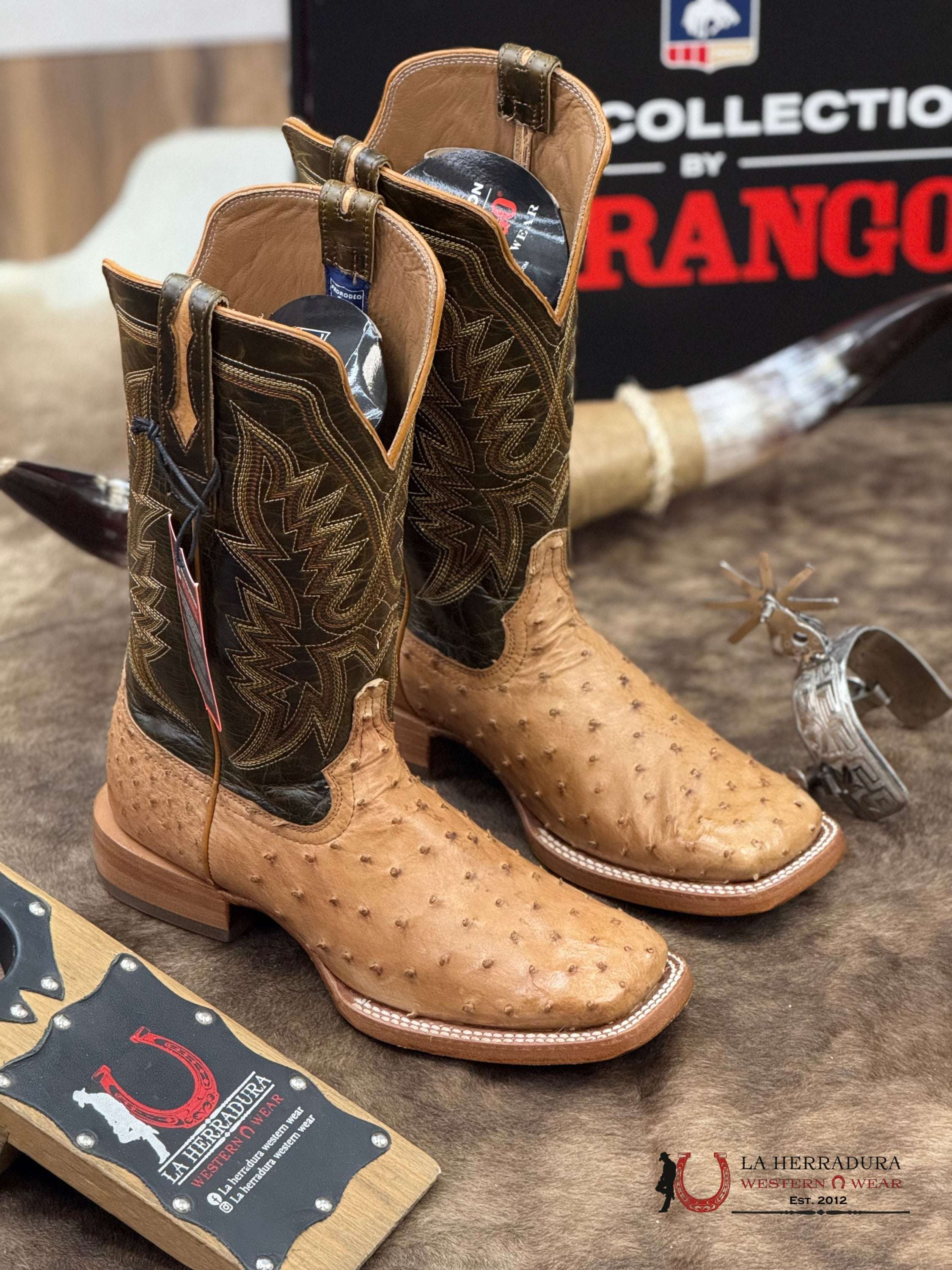 DURANGO PRCA COLLECTION OSTRICH NATURAL BOTAS HOMBRES