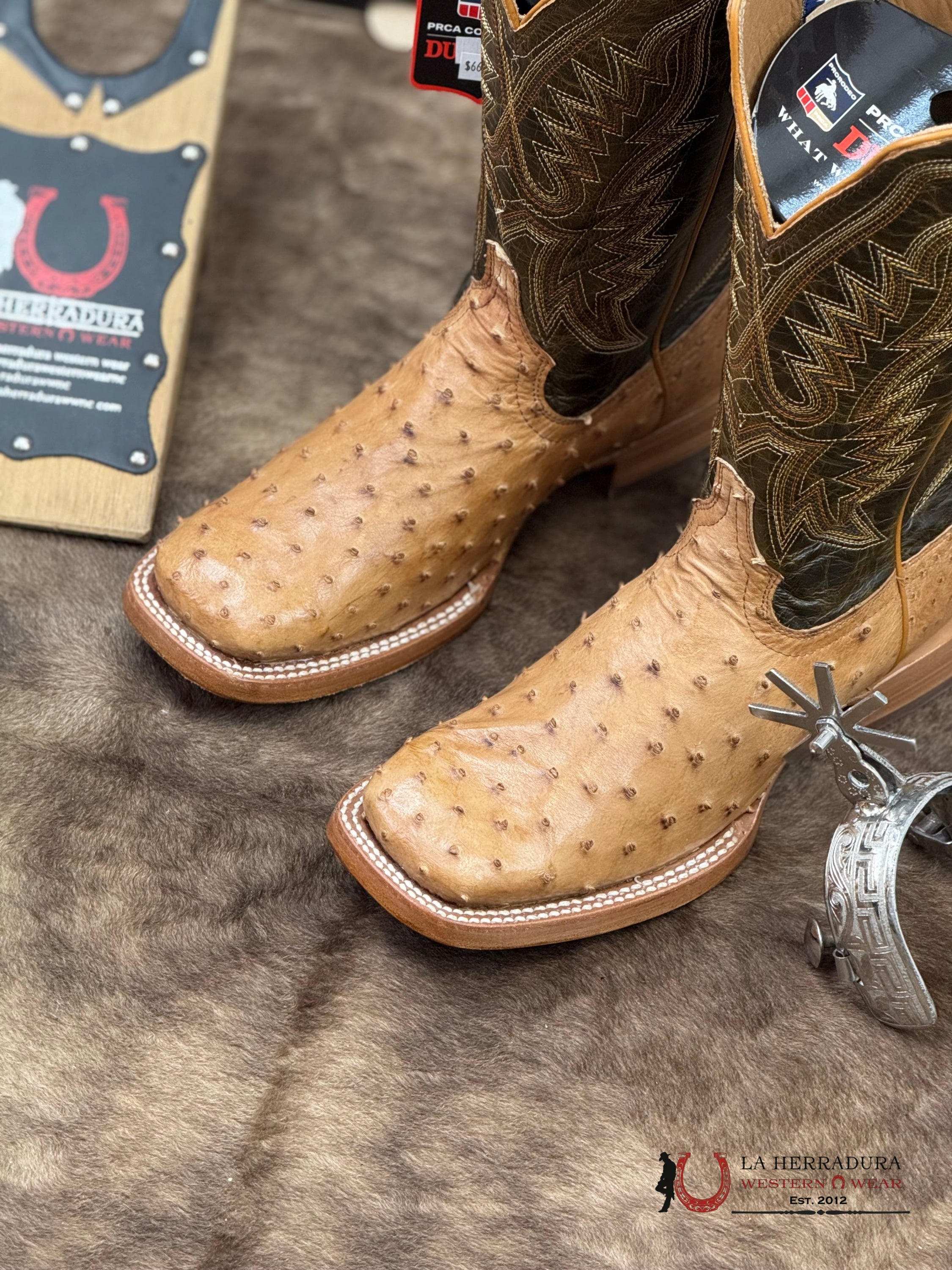 DURANGO PRCA COLLECTION OSTRICH NATURAL BOTAS HOMBRES