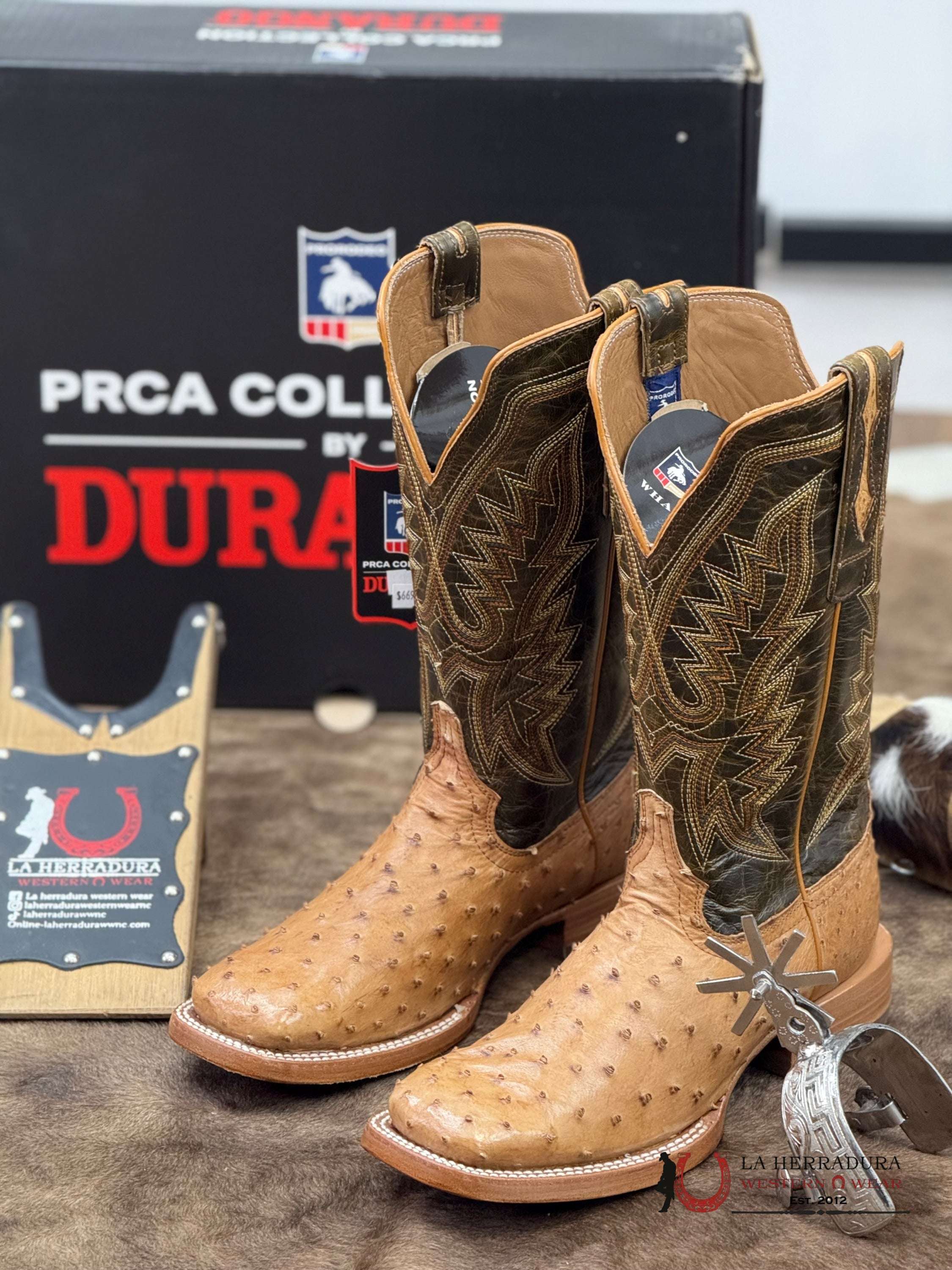 DURANGO PRCA COLLECTION OSTRICH NATURAL BOTAS HOMBRES